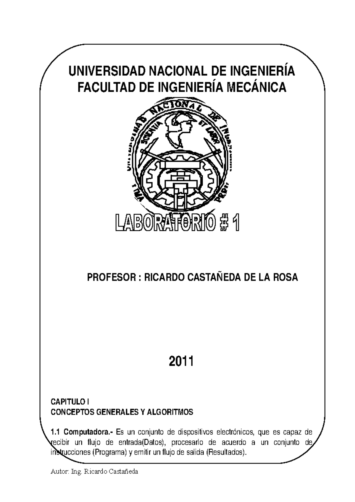 Clase 1 Programacion En Uni Universidad Nacional De Ingenier Facultad De Studocu