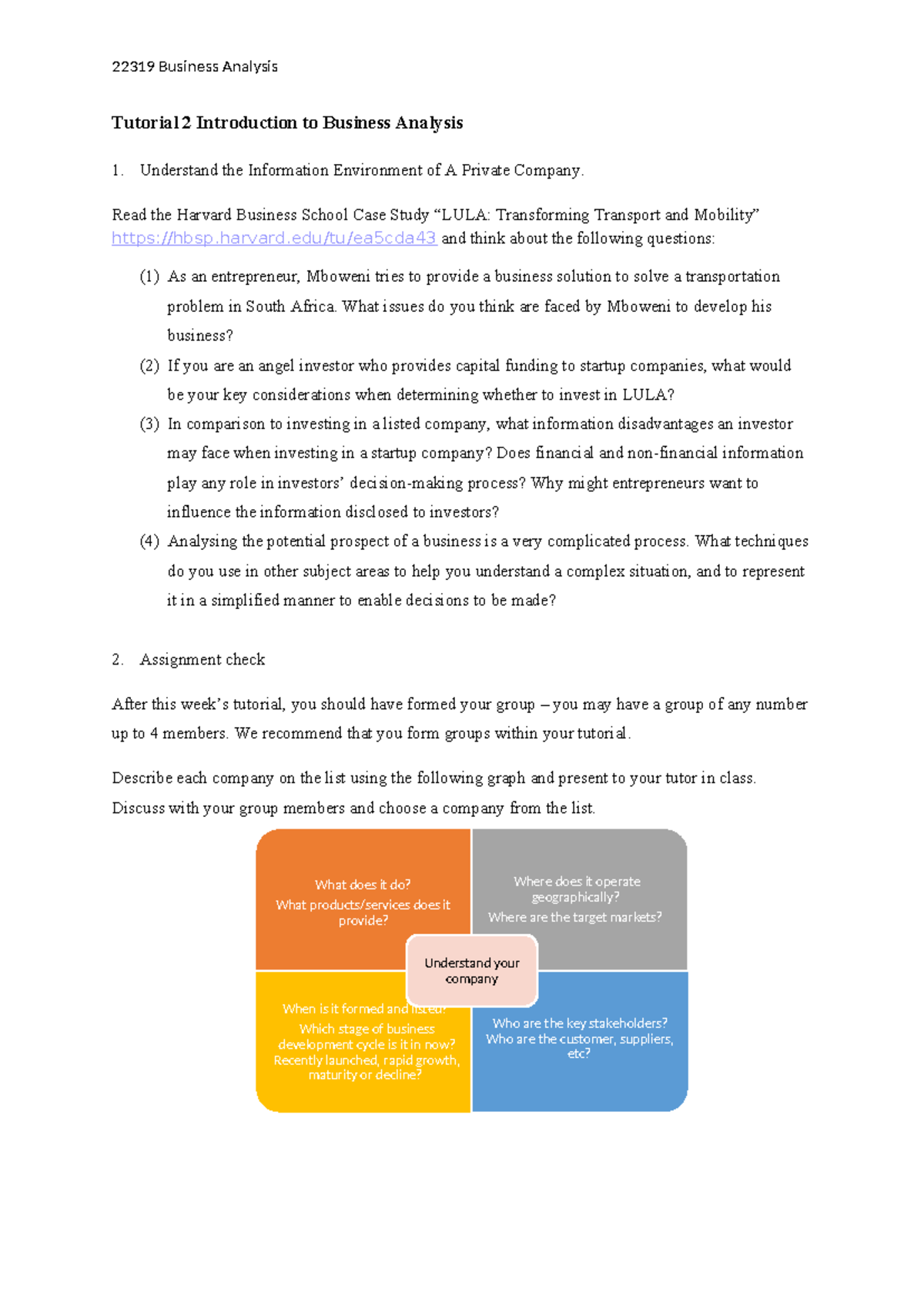 Tutorial 2 Introduction to Business Analysis-3 - 22319 Business ...