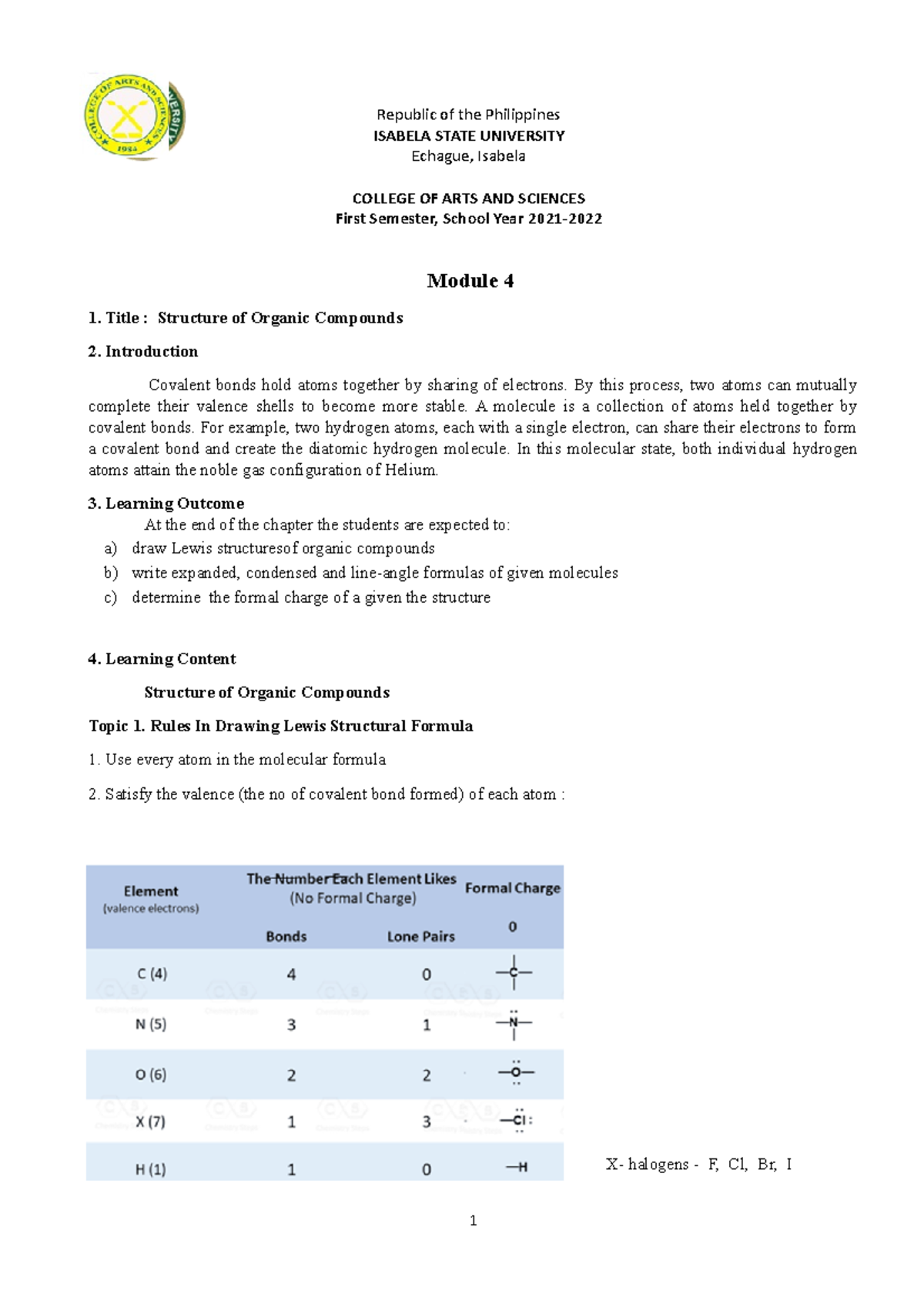 Module 4. Structure of Organic Compounds - Module 4 Title : Structure ...