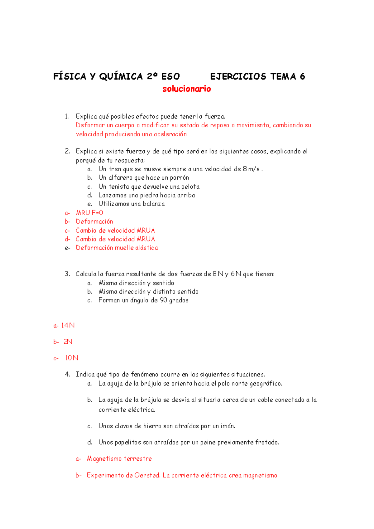 Solucionario Control Tema 6 FÍsica Y QuÍmica 2º Eso Ejercicios Tema 6 Solucionario Explica Qué