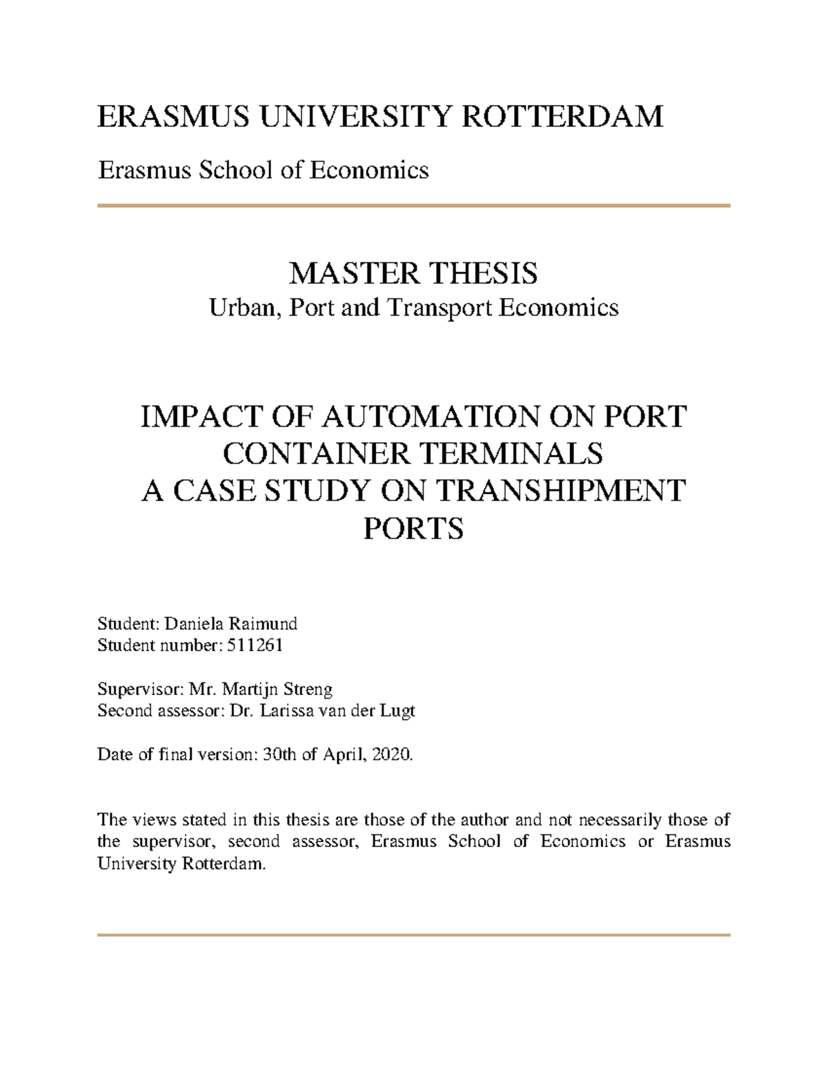 economics masters thesis