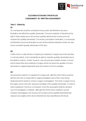ECO10004 Economic Principles Assignment 1C - ECO10004 ECONOMIC ...