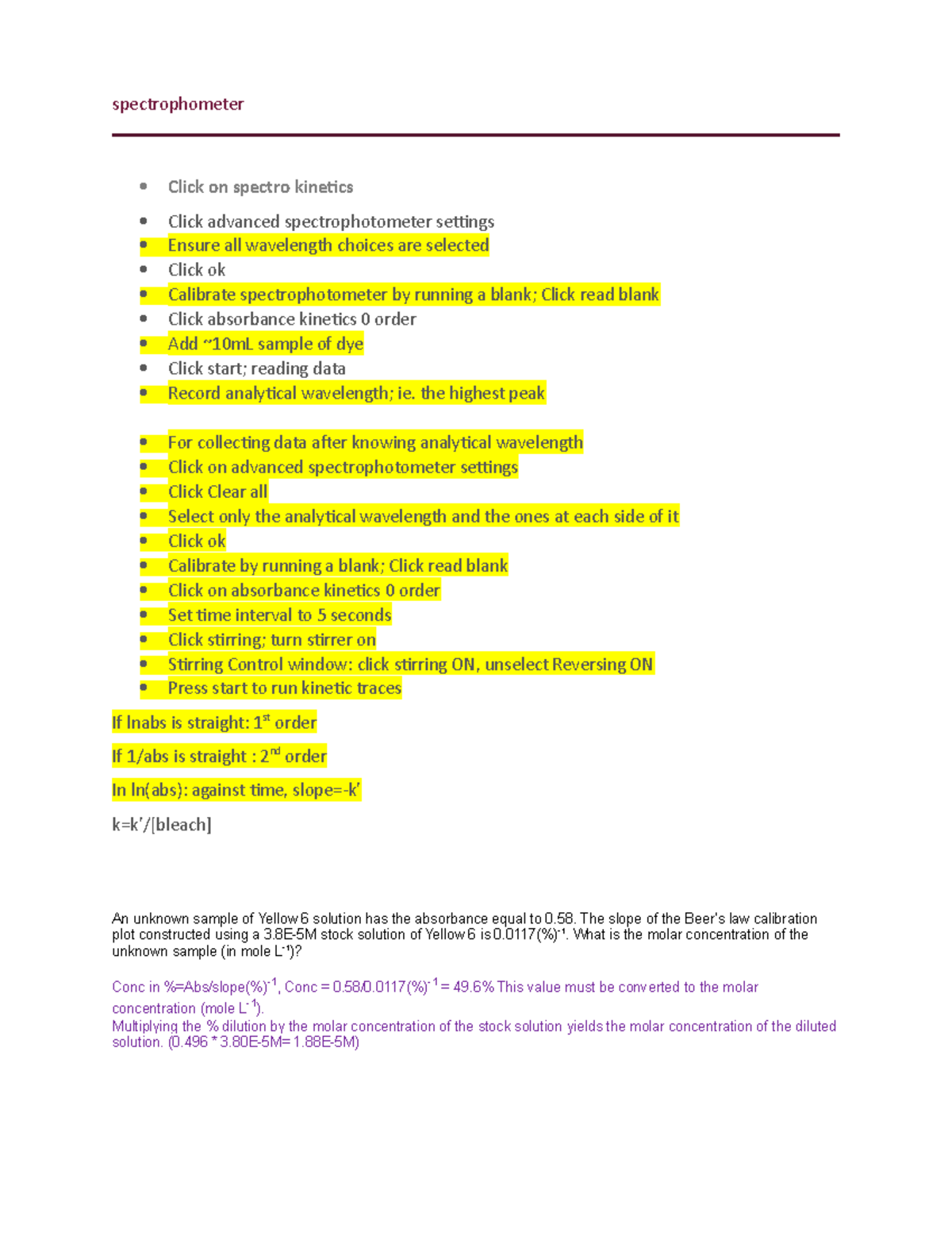 Spectrophotometer steps spectrophometer Click on spectro