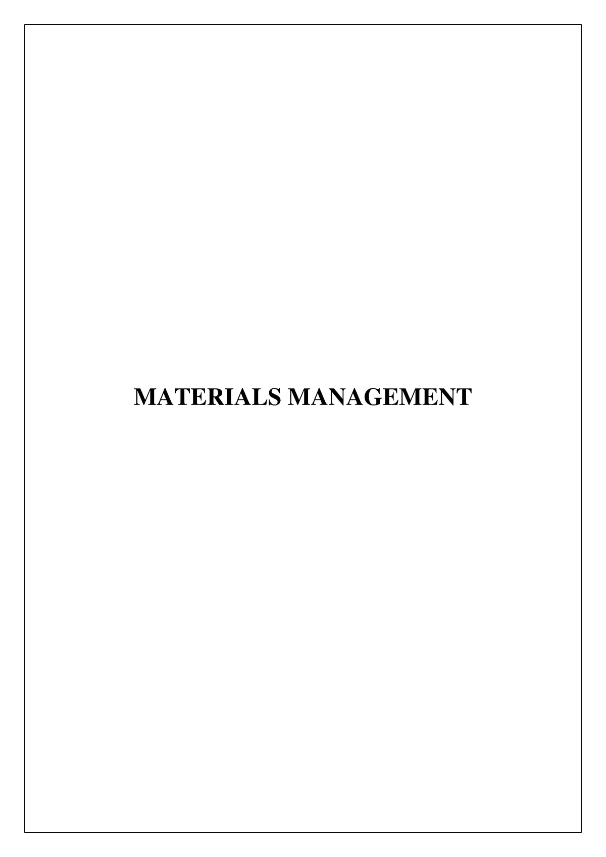 assignment of material management