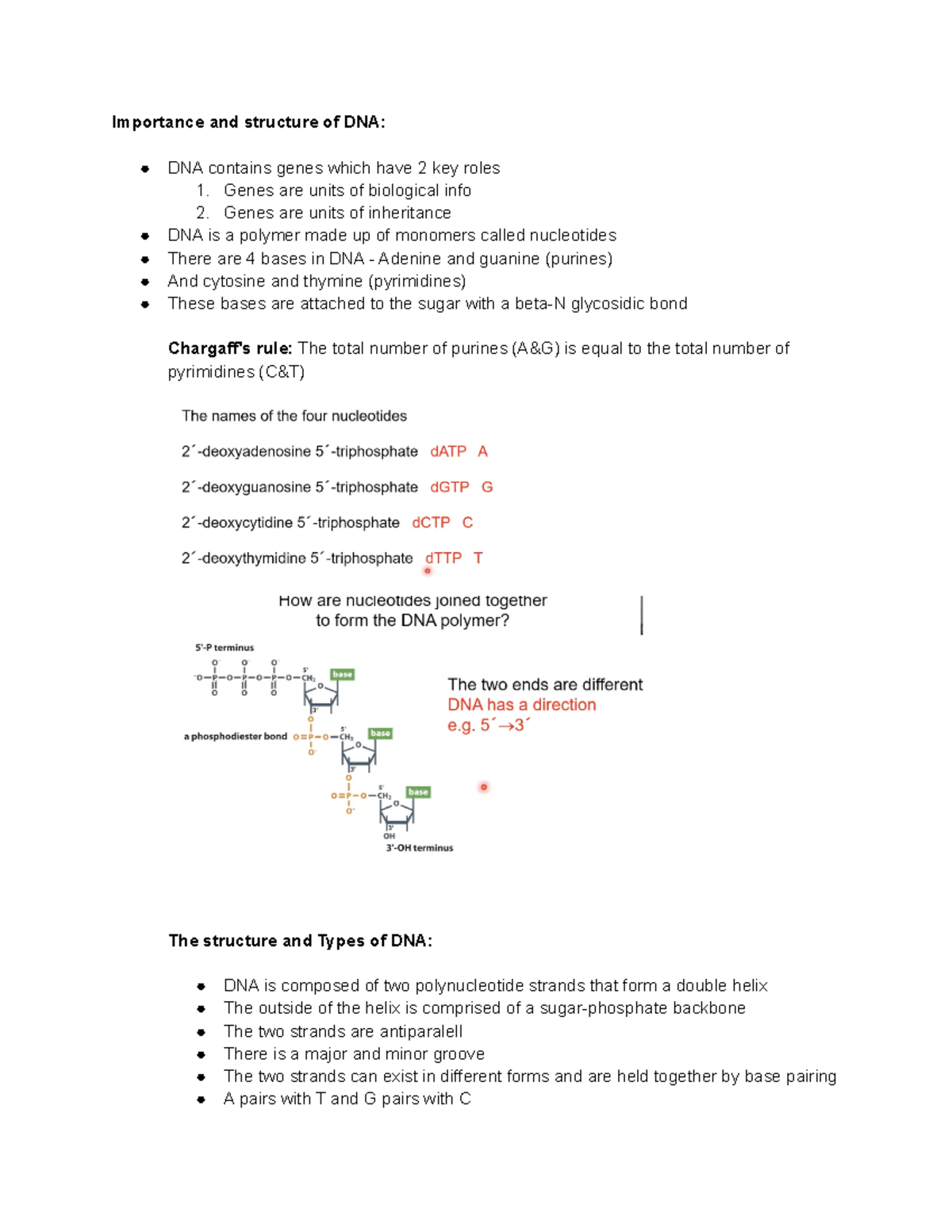 Lectures 1-4 Module 1 - DNA And Gene Structure - Importance And ...