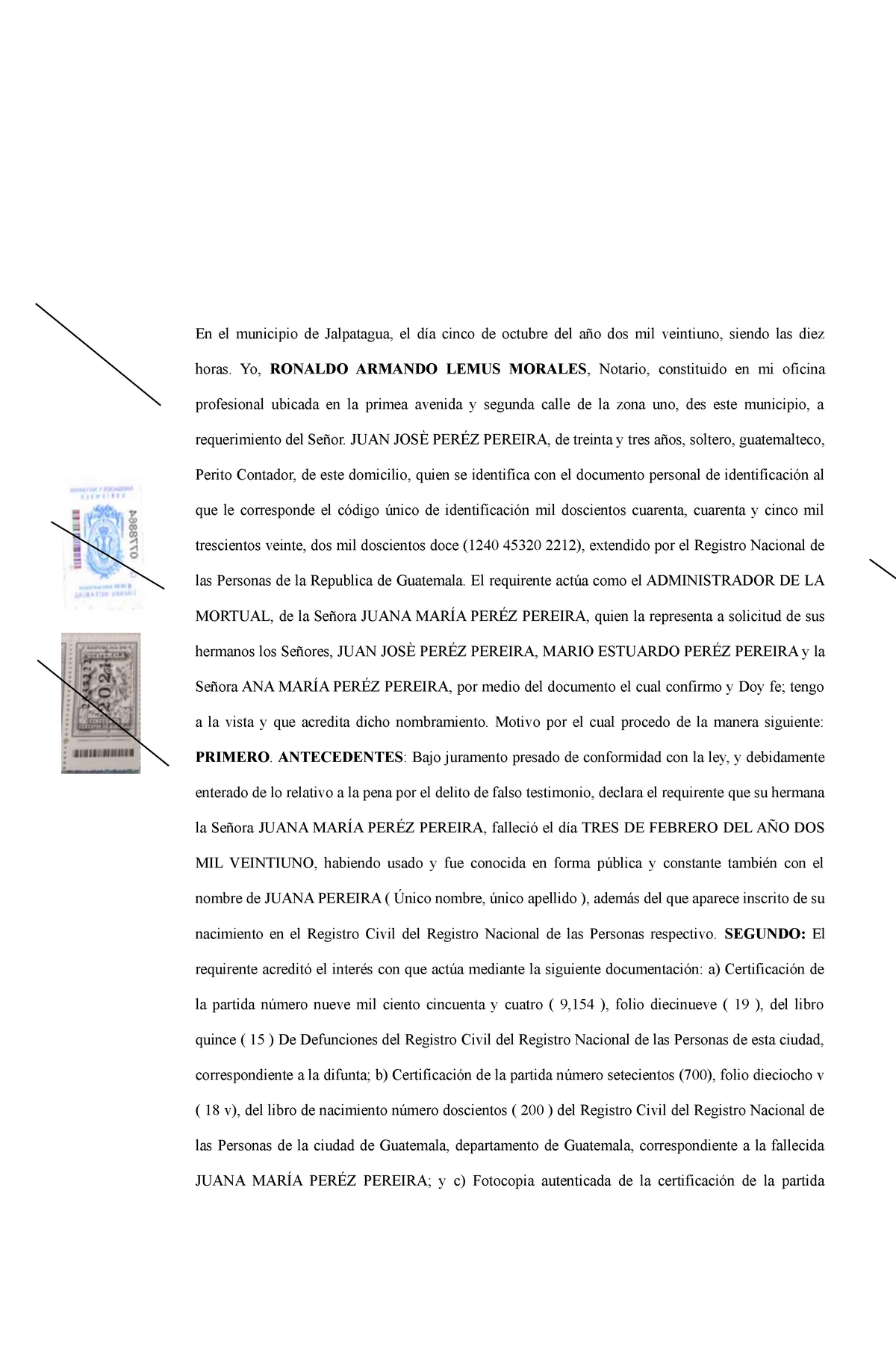 Acta De Notoriedad Documentos De Derecho Notarial En El Municipio