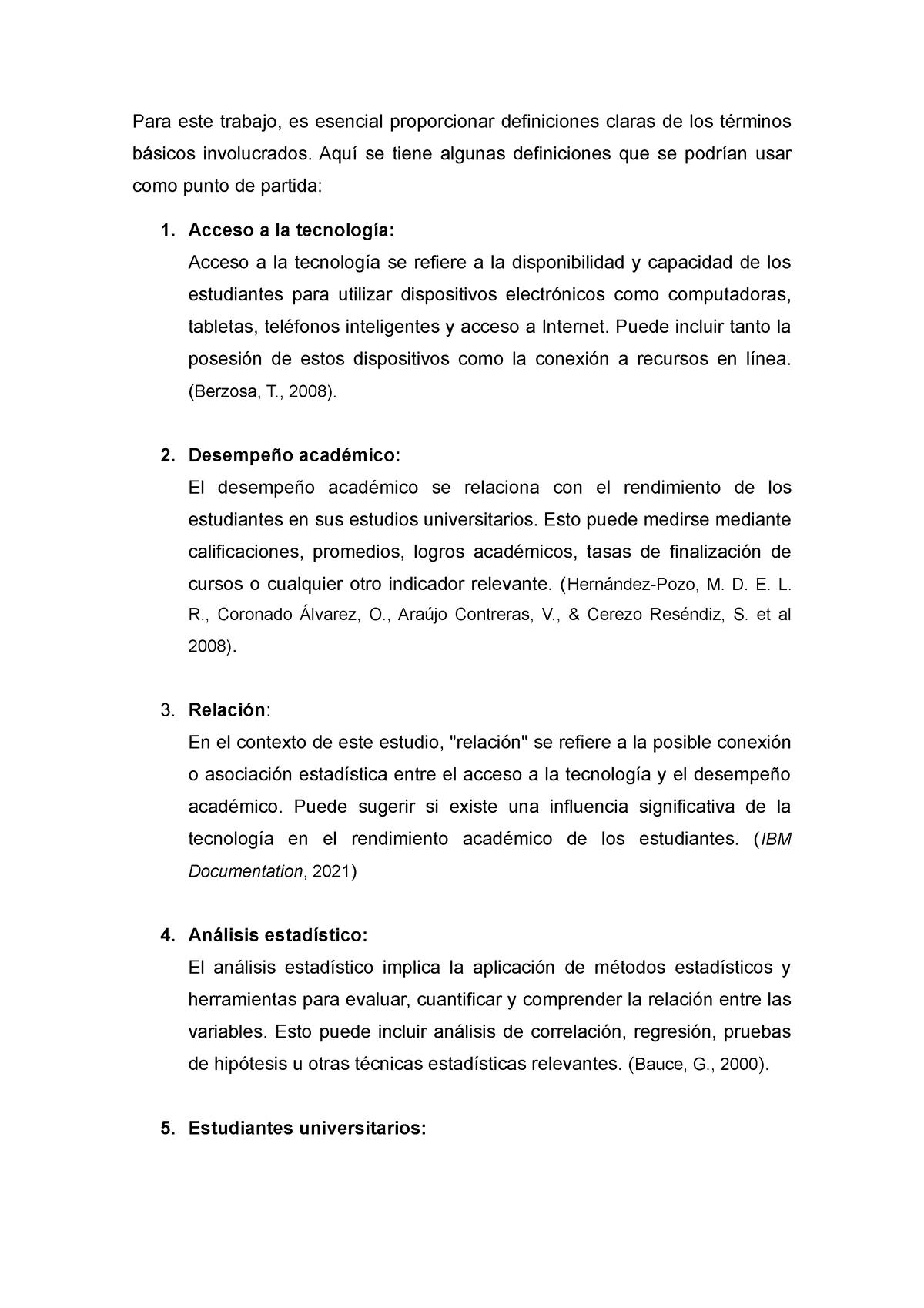 Definición DE Terminos Basicos - Estadistica - Para este trabajo, es ...