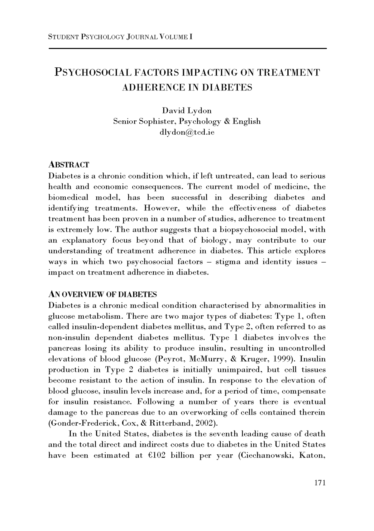 Psychosocial Factors Impacting ON Treatment Adherence IN Diabetes ...