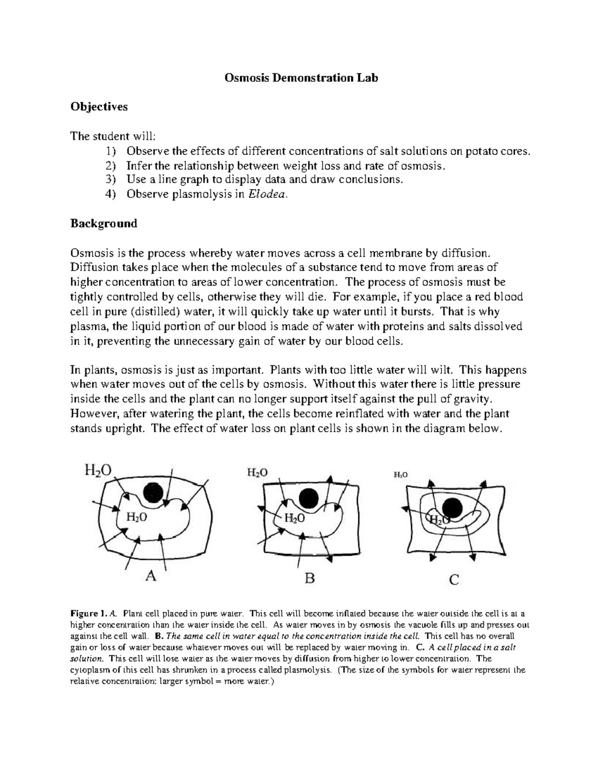 Osmosisdemolab osmosis Osmosis Demonstration Lab Objectives The