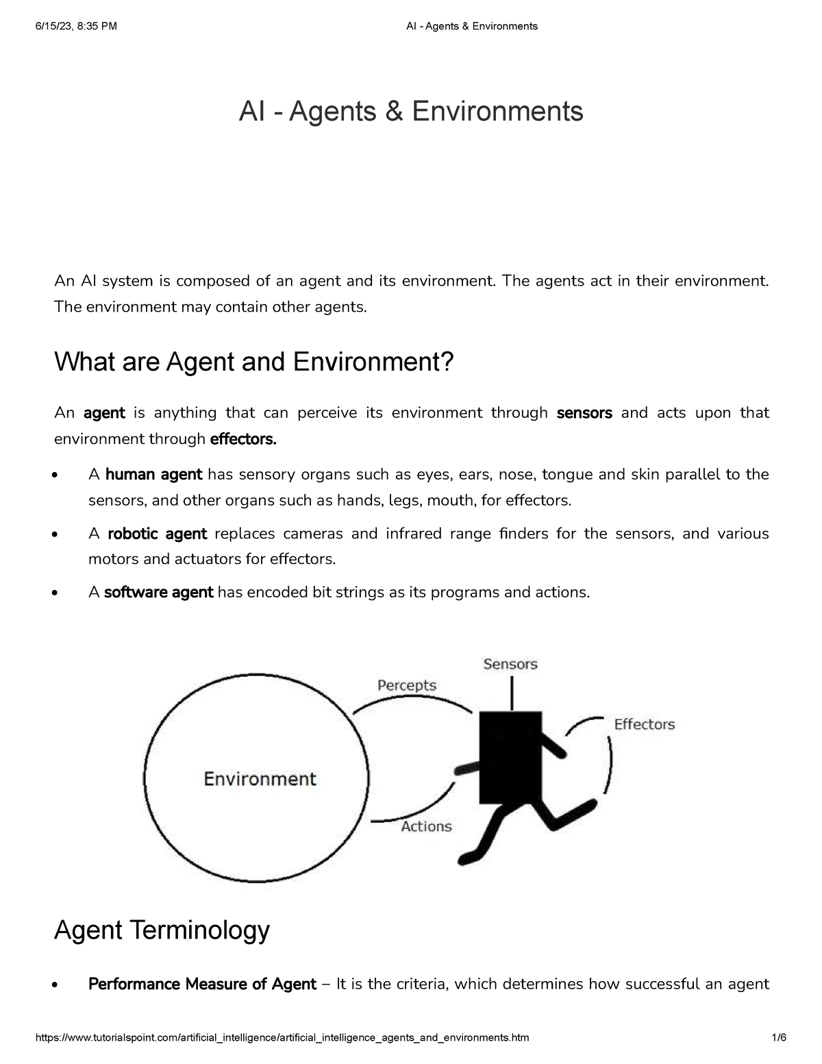 AI - Agents & Environments - AI - Agents & Environments An AI System Is ...