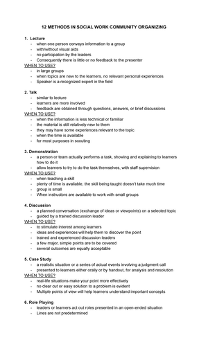SW319-WHAT IS Community Organizing - SW319 COMMUNITY EDUCATION AND ...