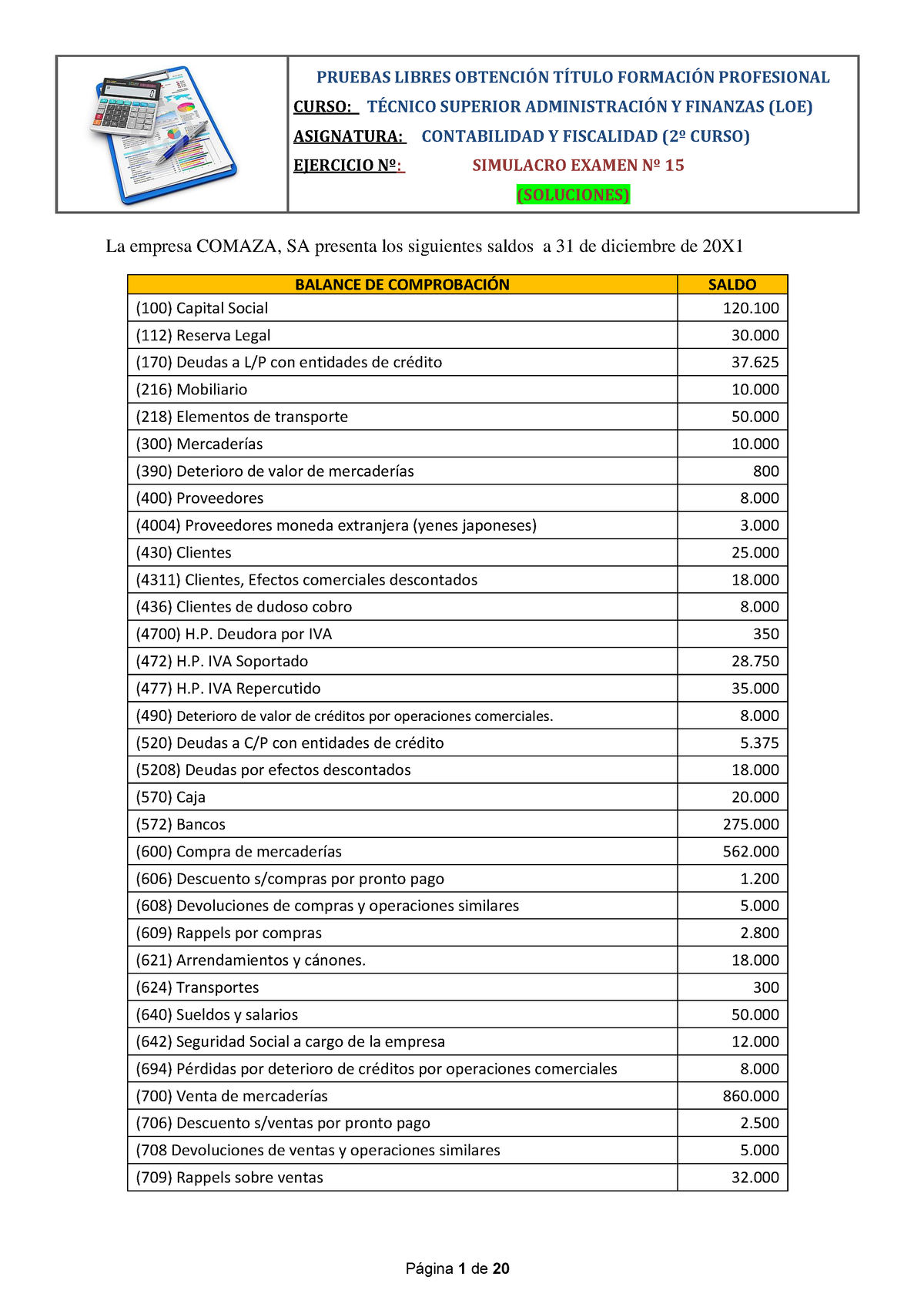 Soluciones Simulacro Nº 15 Contabilidad Y Fiscalidad Ejercicio 1 ...