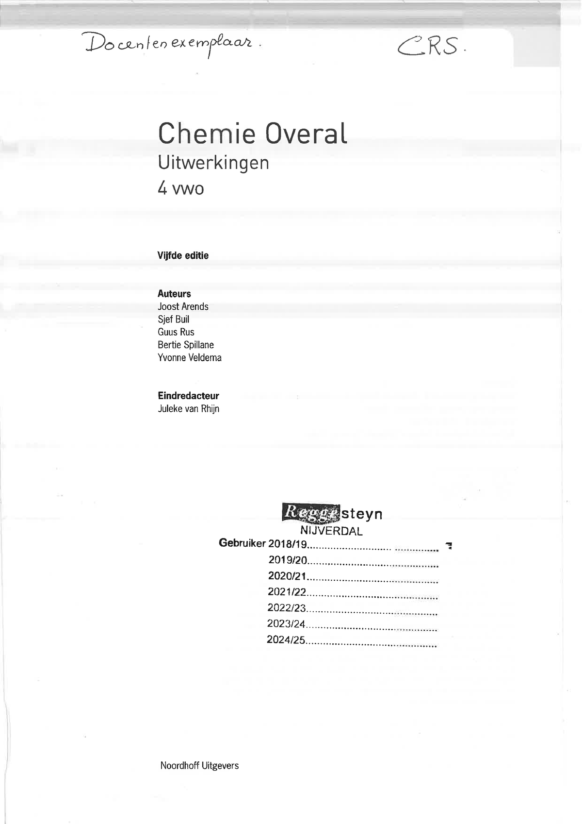 Uitwerkingen Chemie Overal 4 Vwo - Scheikunde - Studeersnel