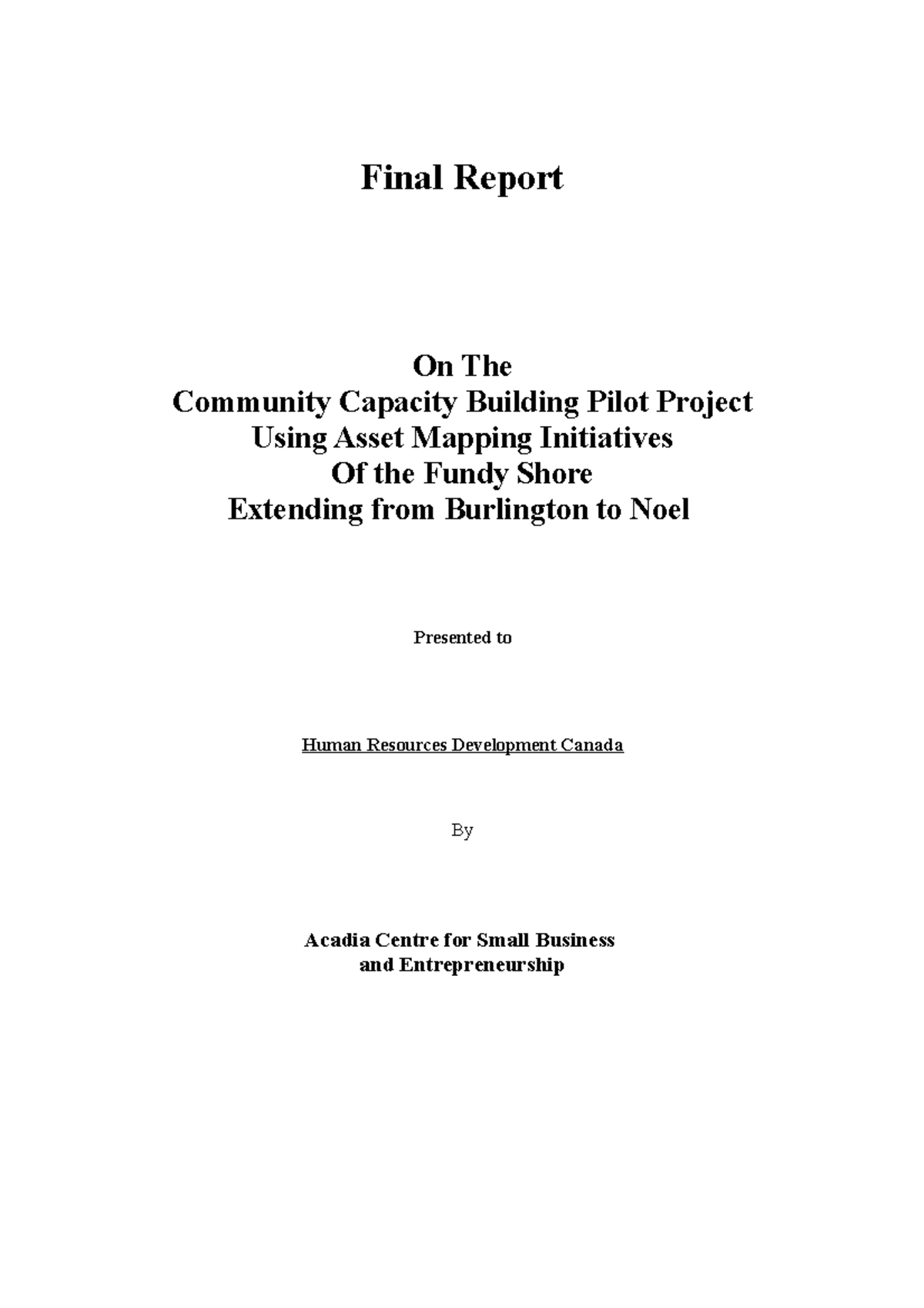 Coasts Final Report - Final Report On The Community Capacity Building ...