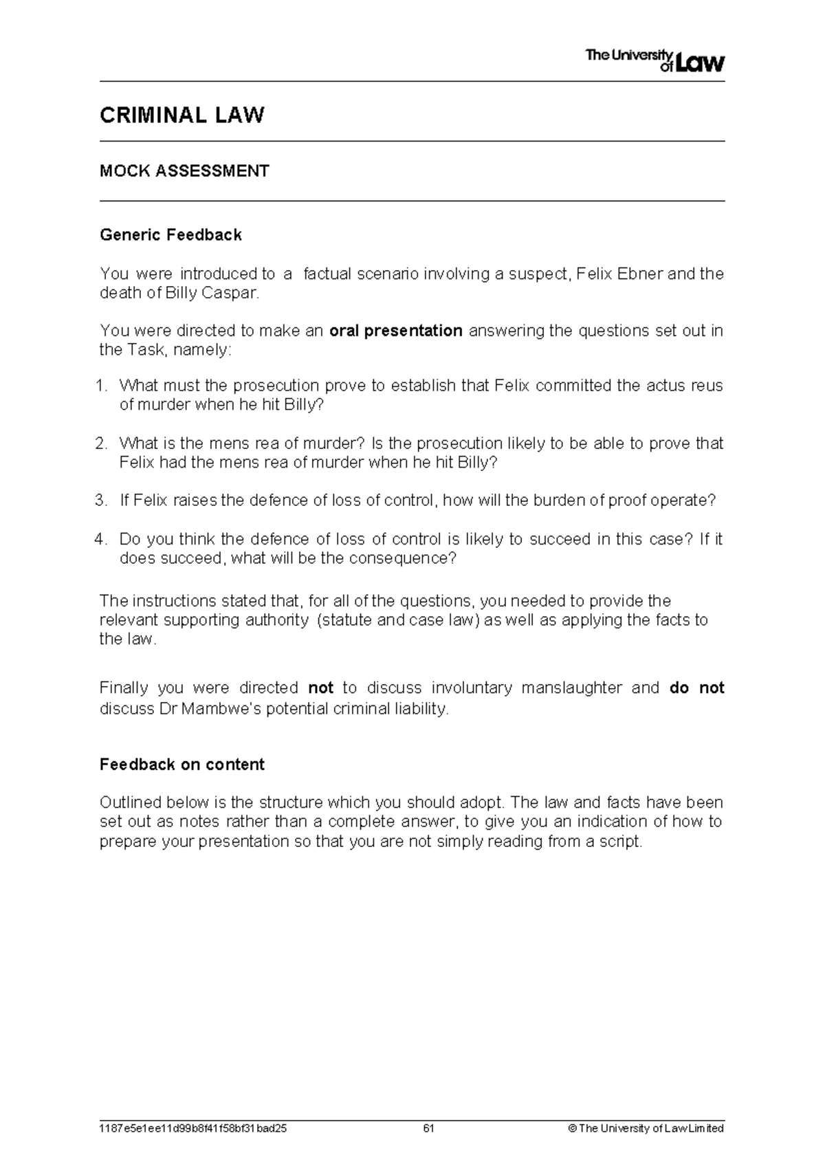 2223 Crim Ce02 Mock Assessment Sample Answer - CRIMINAL LAW MOCK ...