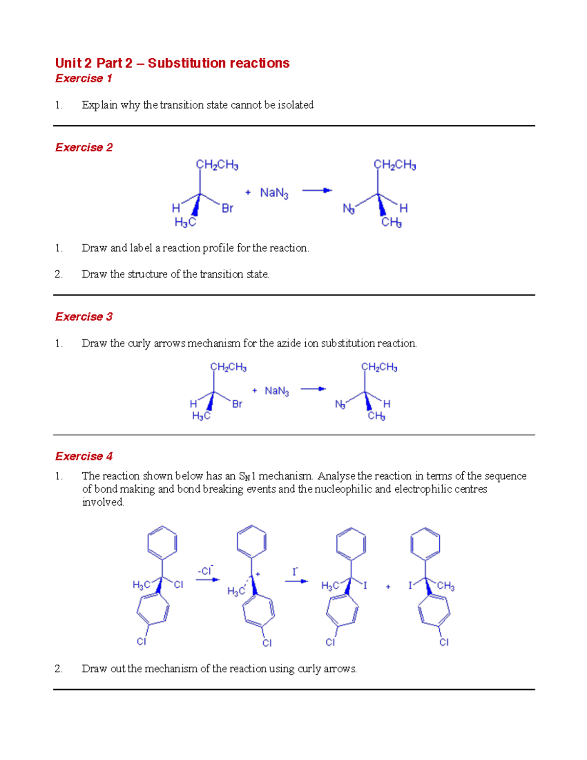 U2P2Exercises Unit 2 Exercises Unit 2 Part 2 Substitution