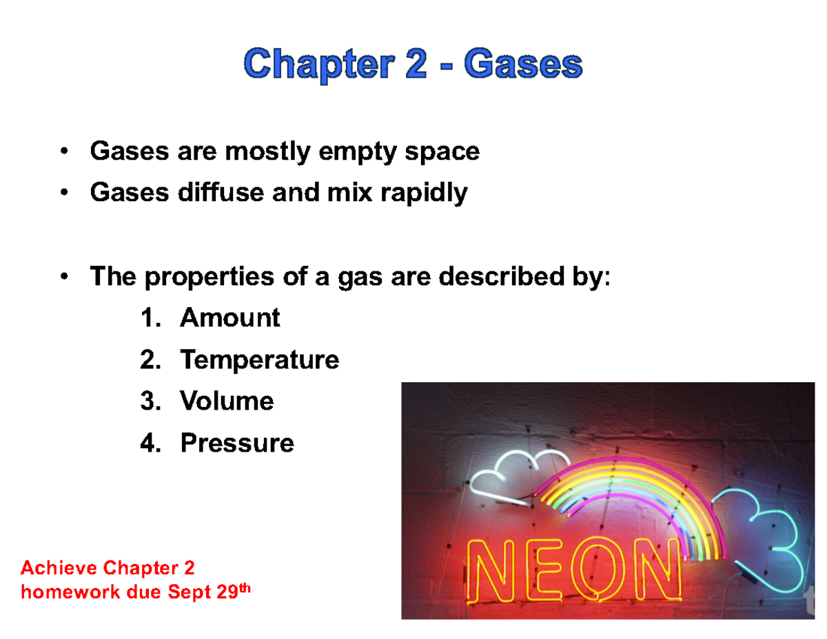 Sept 20 - practice - 1 Gases are mostly empty space Gases diffuse and ...