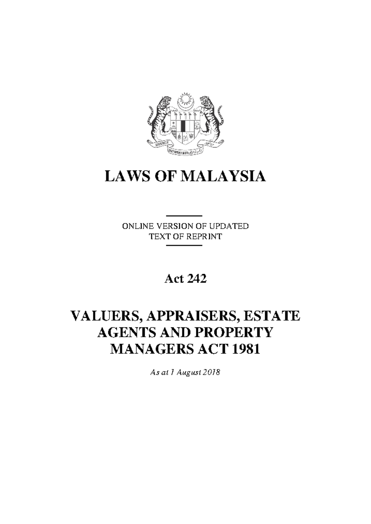 VAEA Act 242 2018 - Additional information - LAWS OF MALAYSIA ONLINE ...