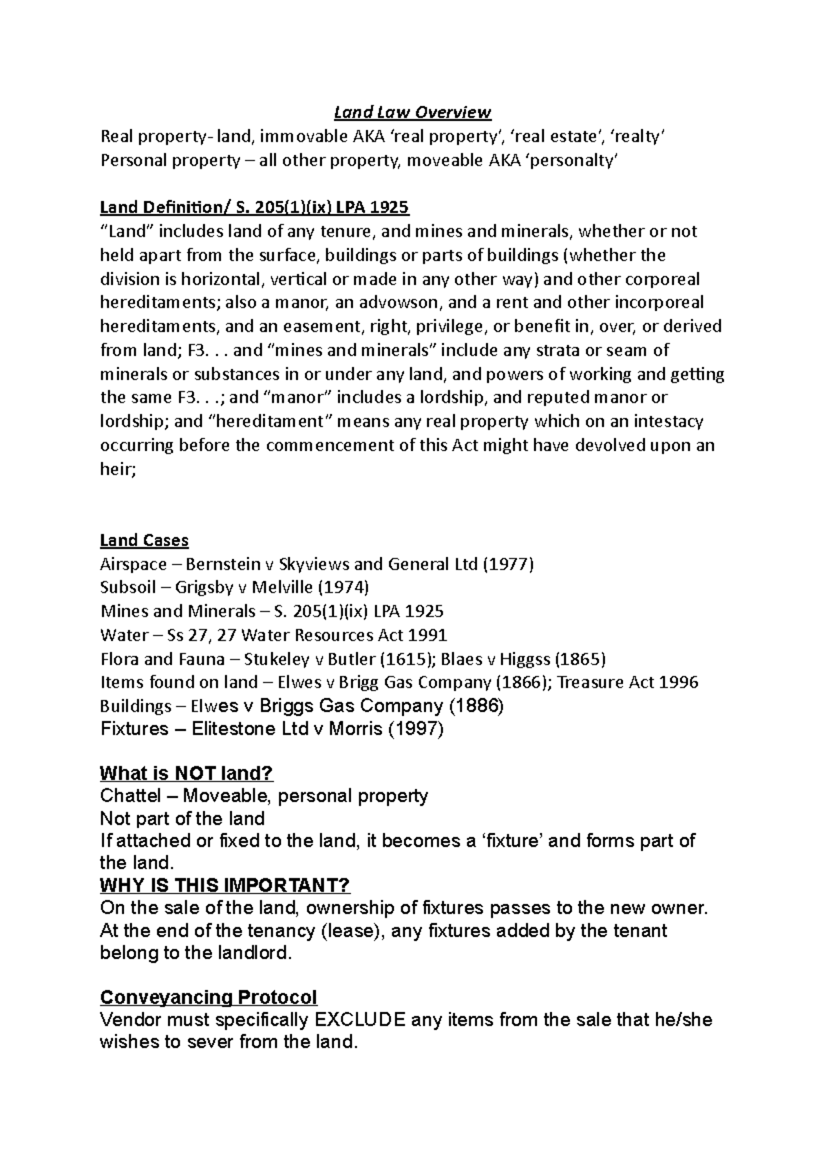 Land Law Legal Meaning