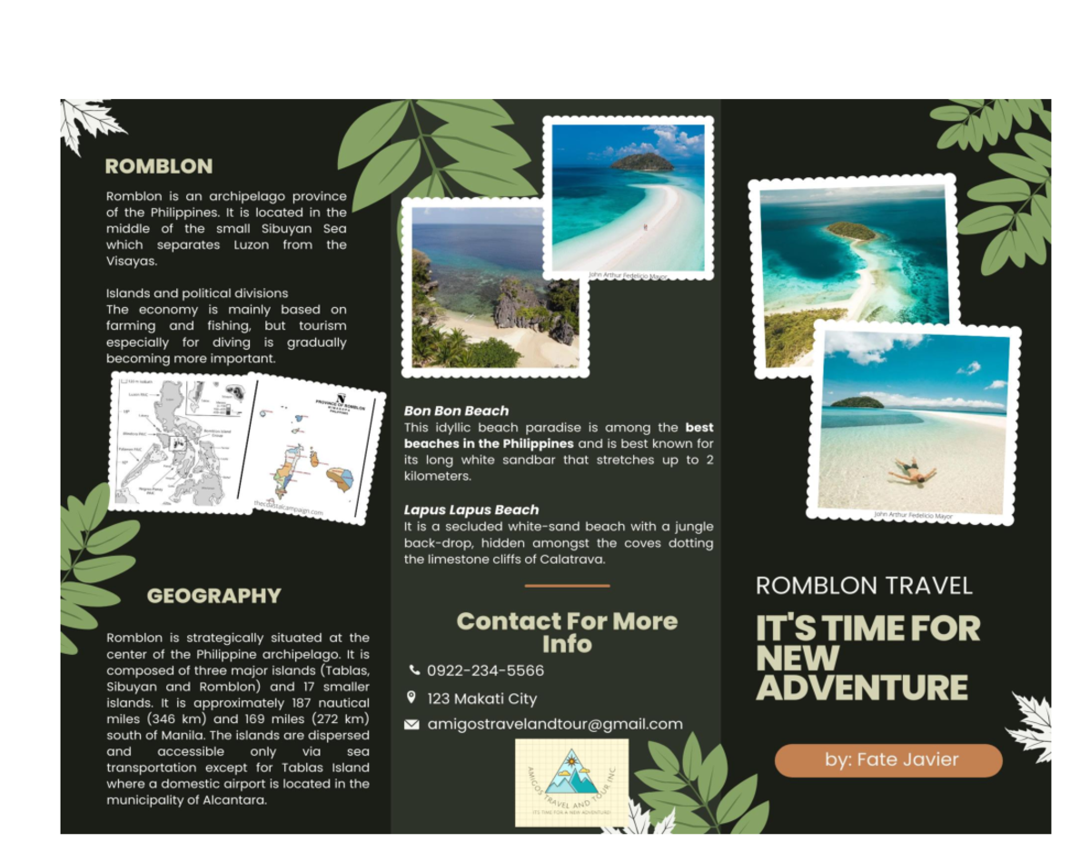 Final Brochure Romblon- Javier - Hospitality and Tourism Operations ...