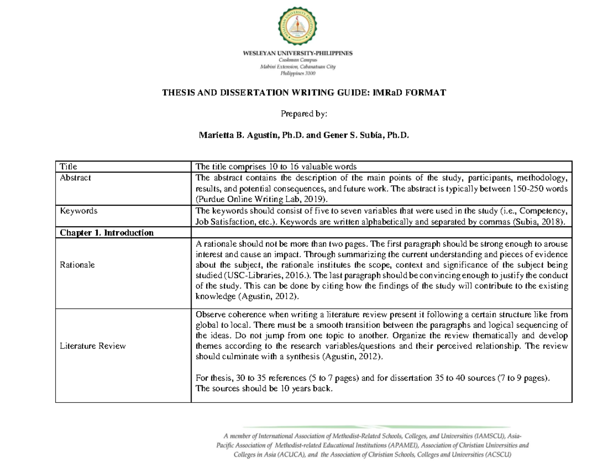 thesis guidelines iheid