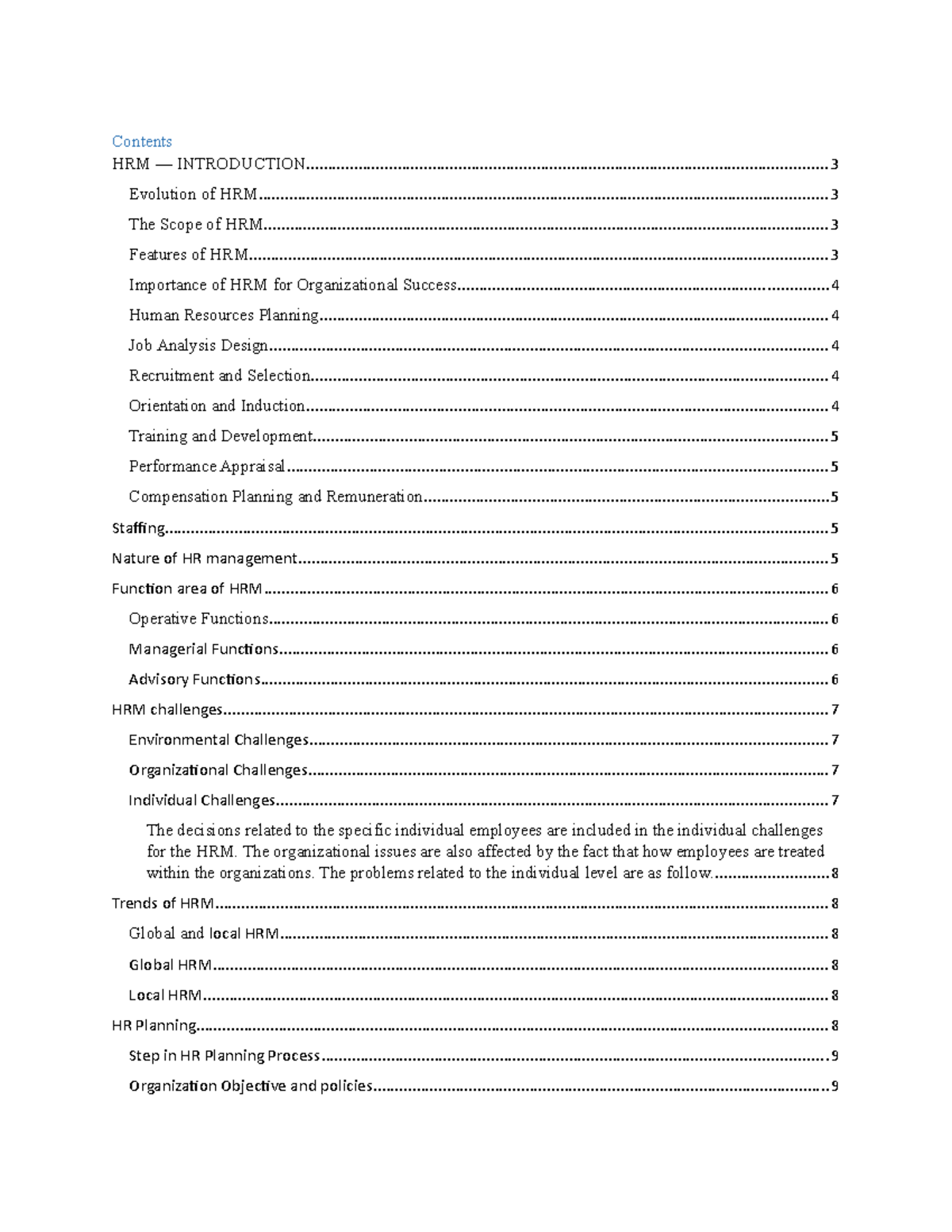 HRM - Lecture notes 1-5 - Contents HRM — - Studocu