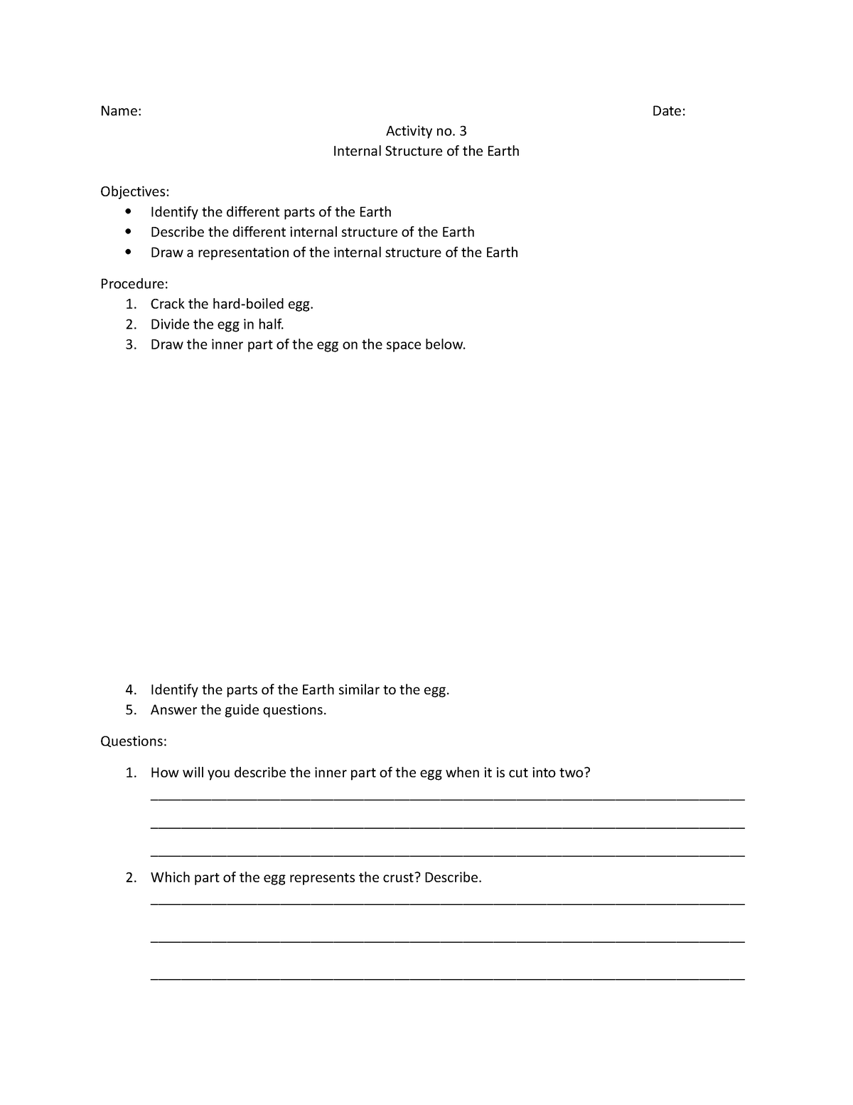 Activity no 3 science 10 - Name: Date: Activity no. 3 Internal ...