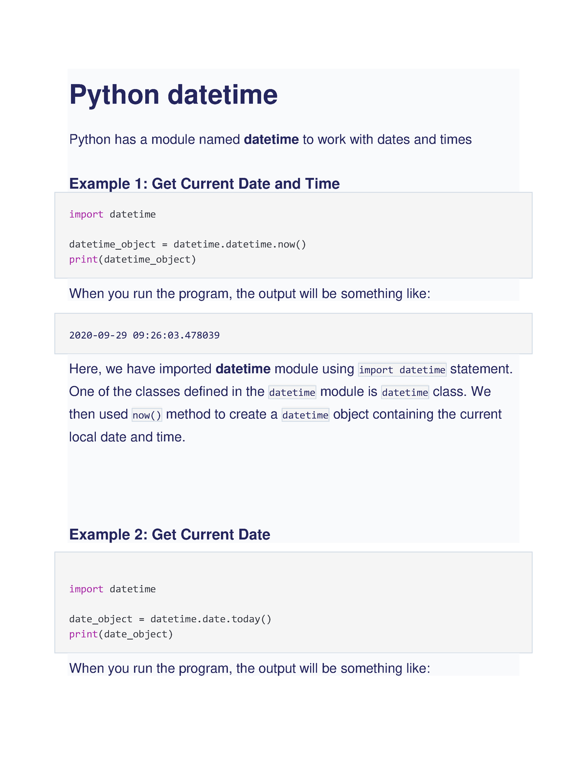 Python Datetime - Python Datetime Python Has A Module Named Datetime To ...