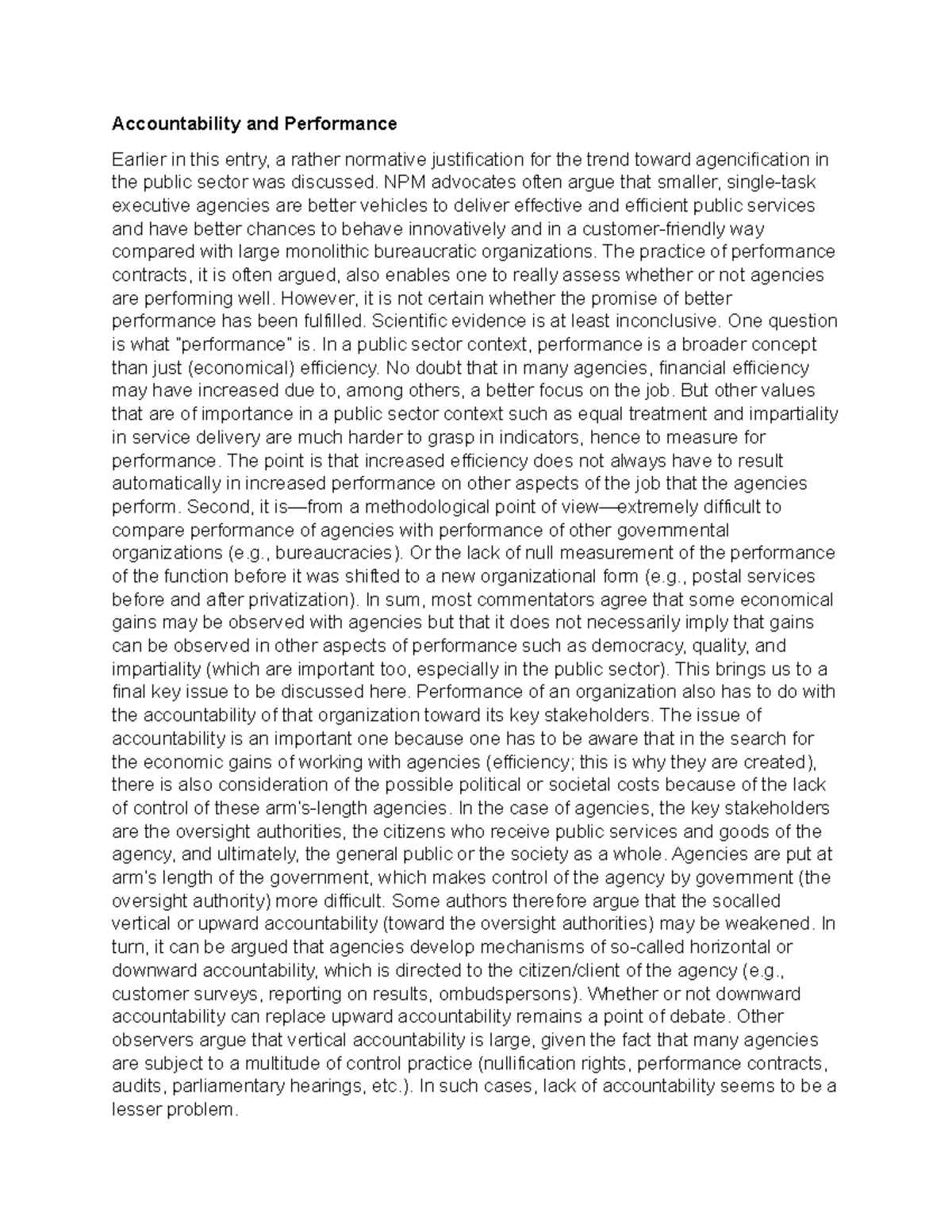 Accountability and Performance - Accountability and Performance Earlier ...