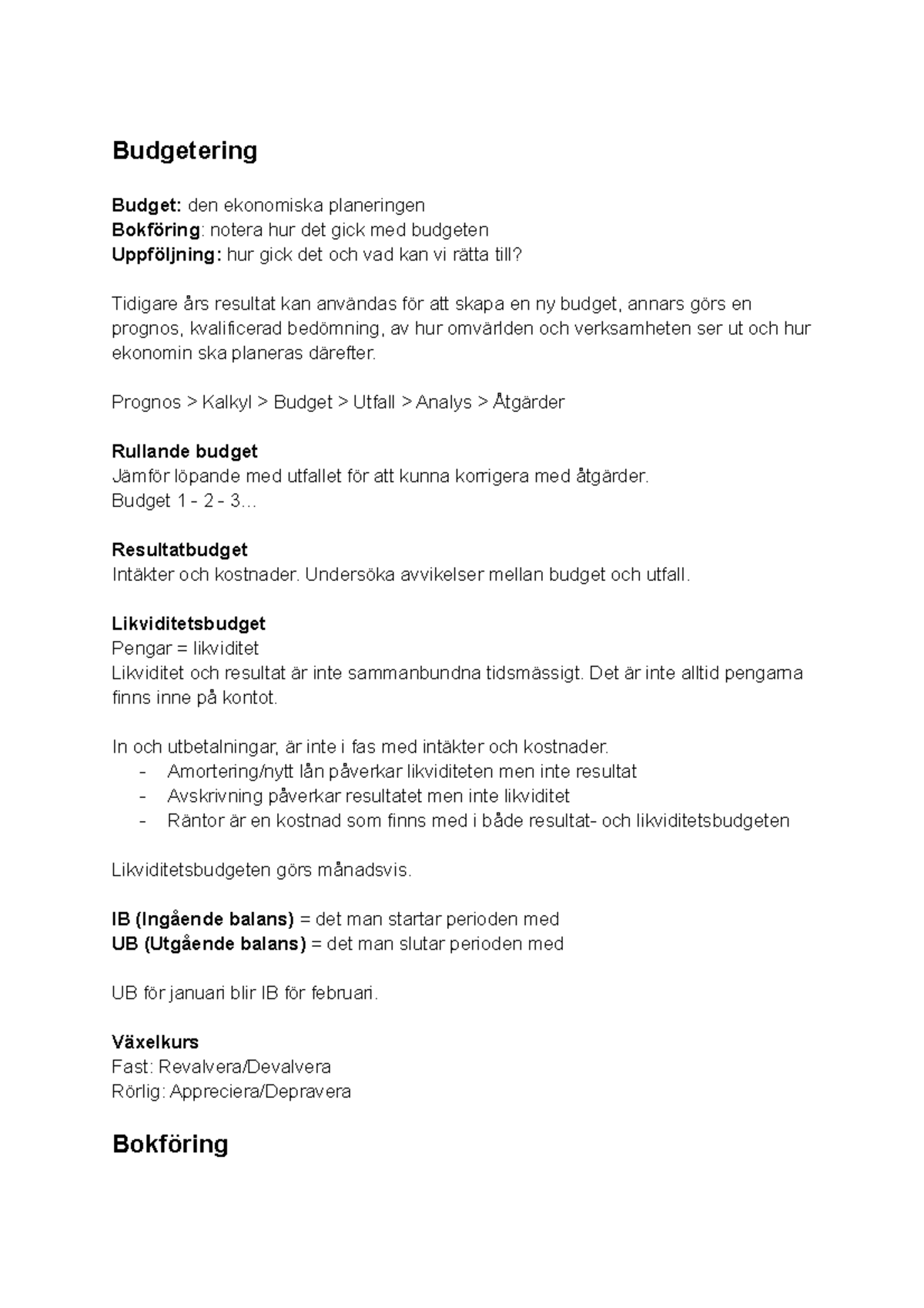 2 Budgetering Och Bokföring - Budgetering Budget: Den Ekonomiska ...