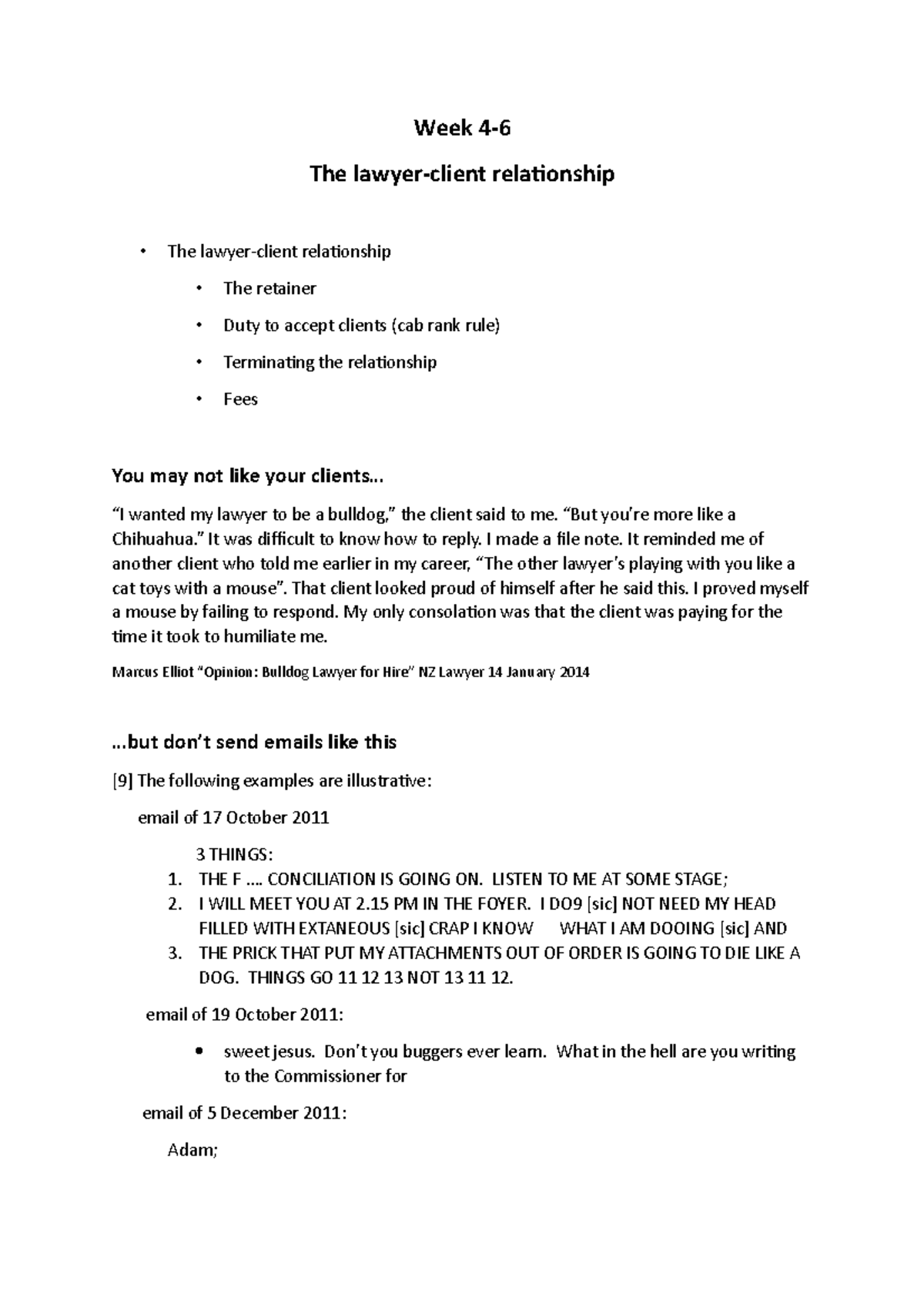 Week 4 The lawyerclient relationship Week 4 The lawyerclient