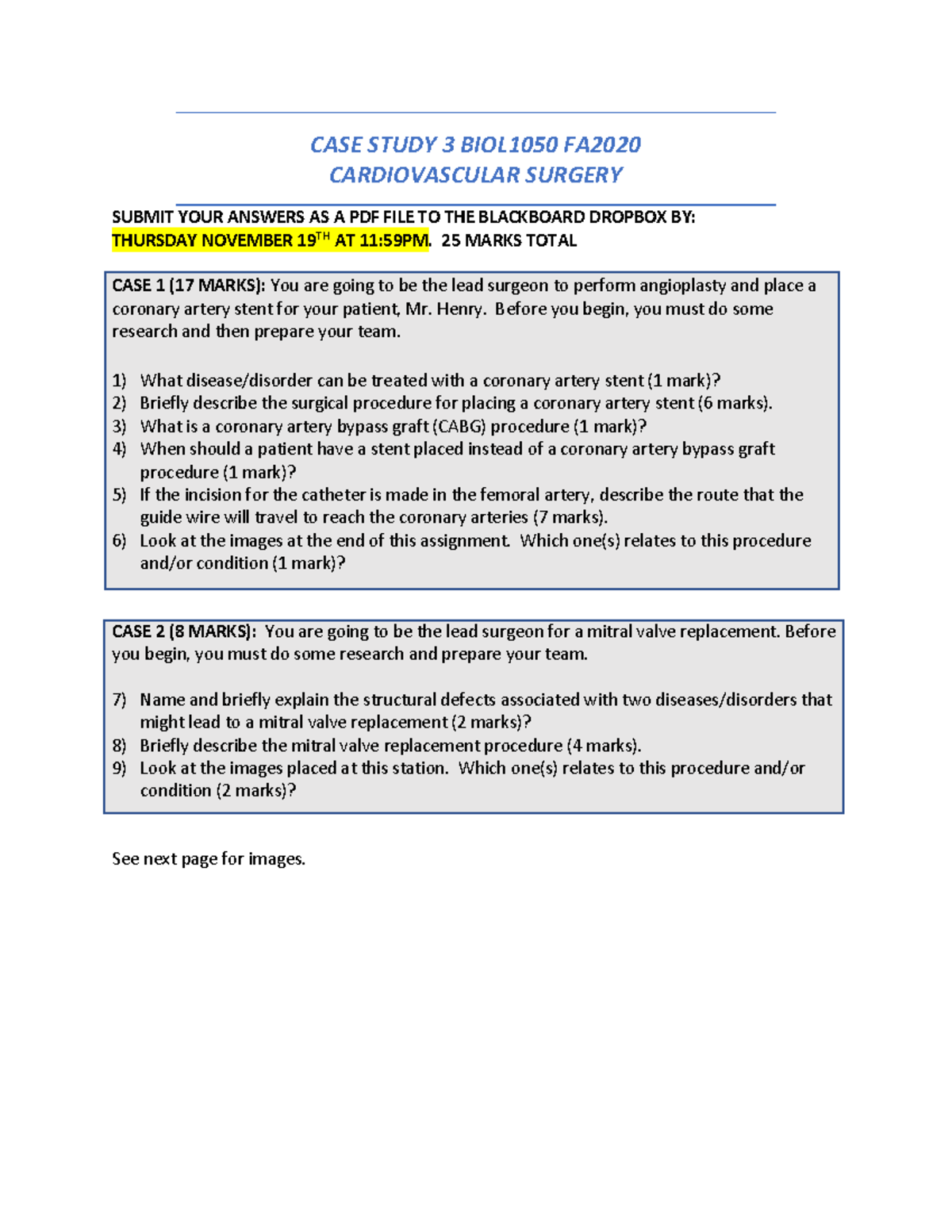 cardiovascular case study questions