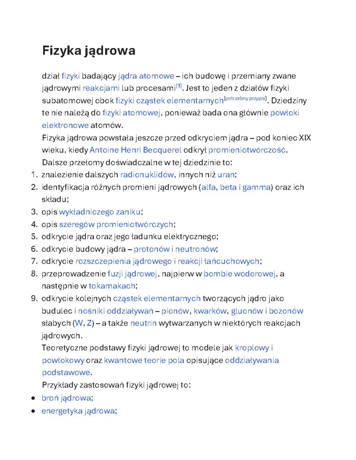 Sprawdzian Z Fizyki Fizyka Jądrowa www.studocu.com