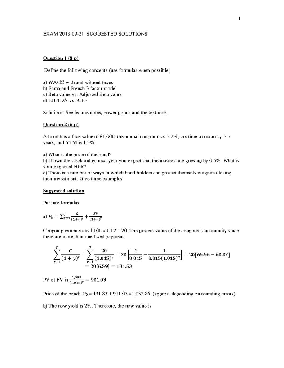 18-09-21 - tenta corpen - EXAM 2018-09-21 SUGGESTED SOLUTIONS Question ...