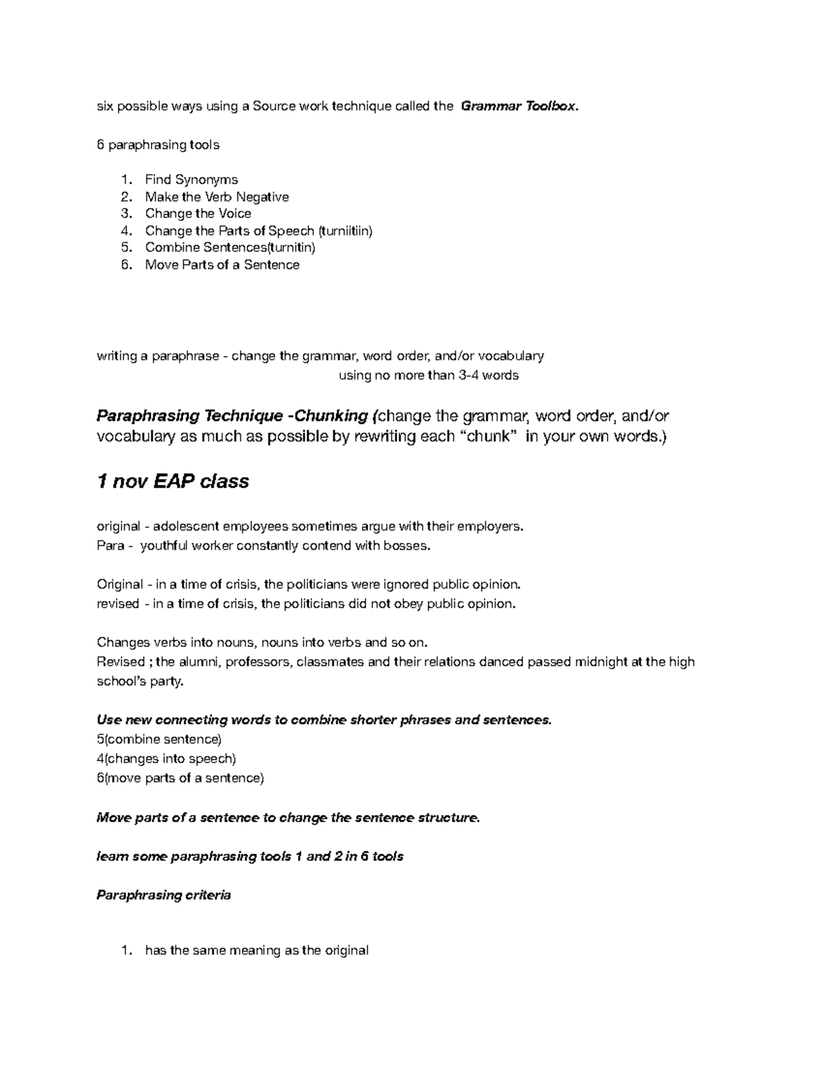 Notequiz 4 - notes for pop quiz 4 - six possible ways using a Source ...