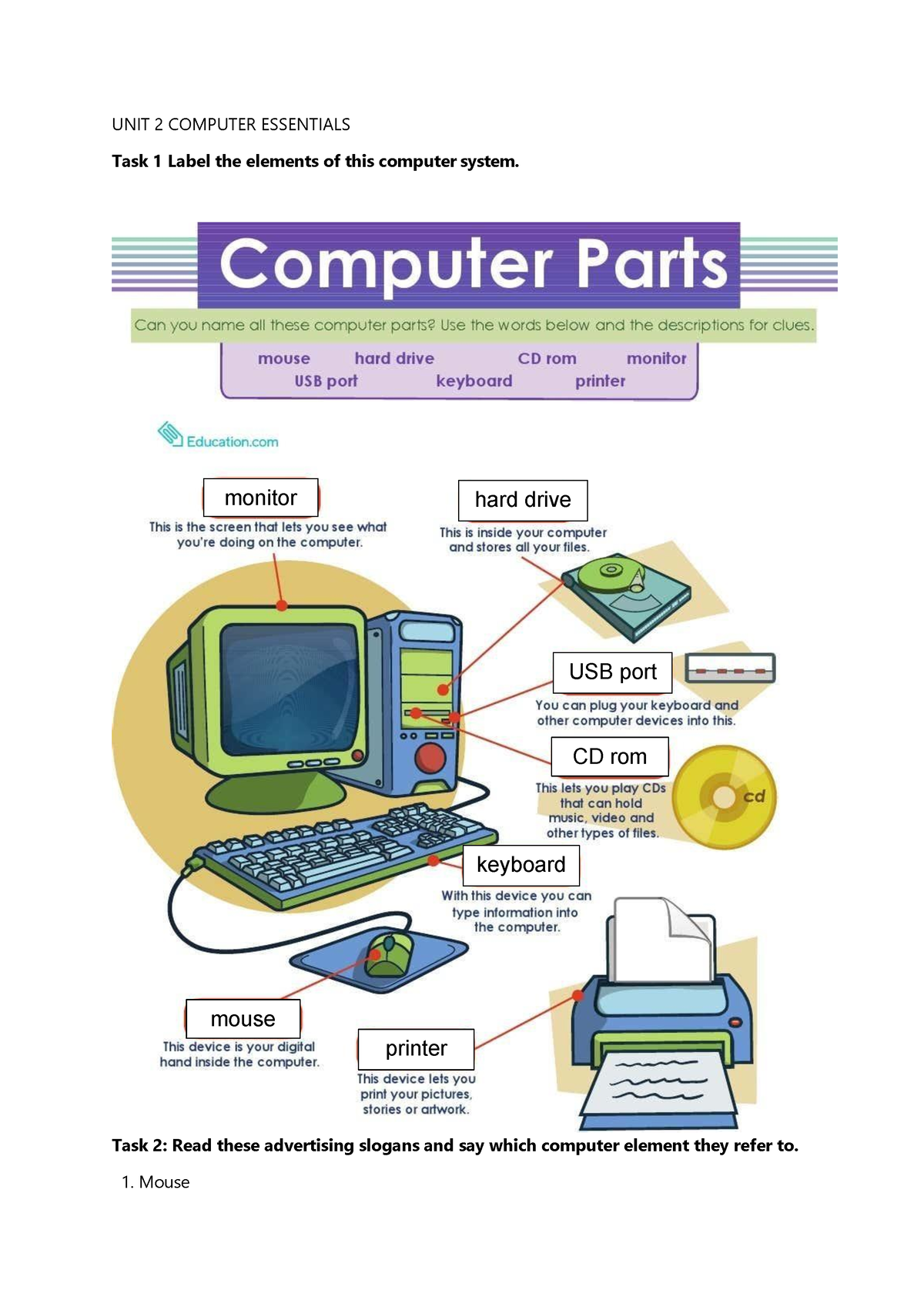 Unit2 TACN1 - trường đại học sư phạm đà nẵng - UNIT 2 COMPUTER ...