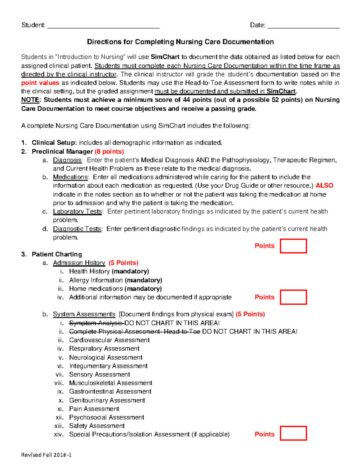 Directions for Completing NCD Sim Chart Fall 20161(2015 ) Revised