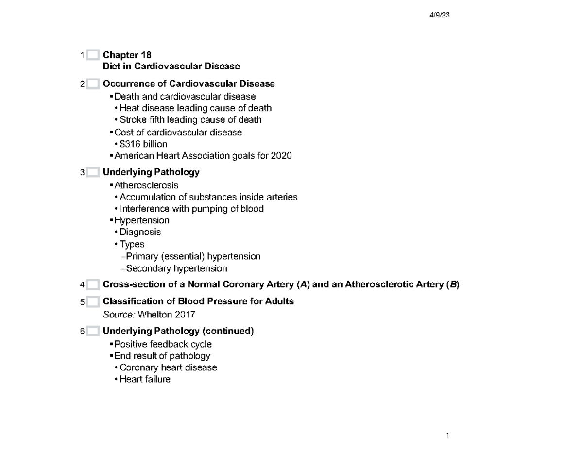 Chapter 18 (1)-1 - 4/9/ 1 Chapter 18 Diet in Cardiovascular Disease ...