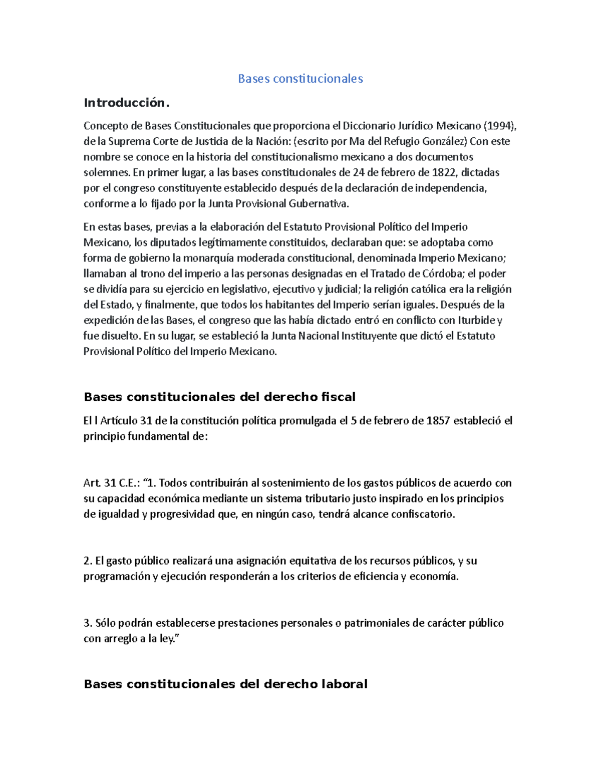 Bases Constitucionales - Bases Constitucionales Introducción. Concepto ...