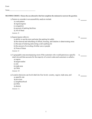 Untitled 5 - test bank for the course - Exam