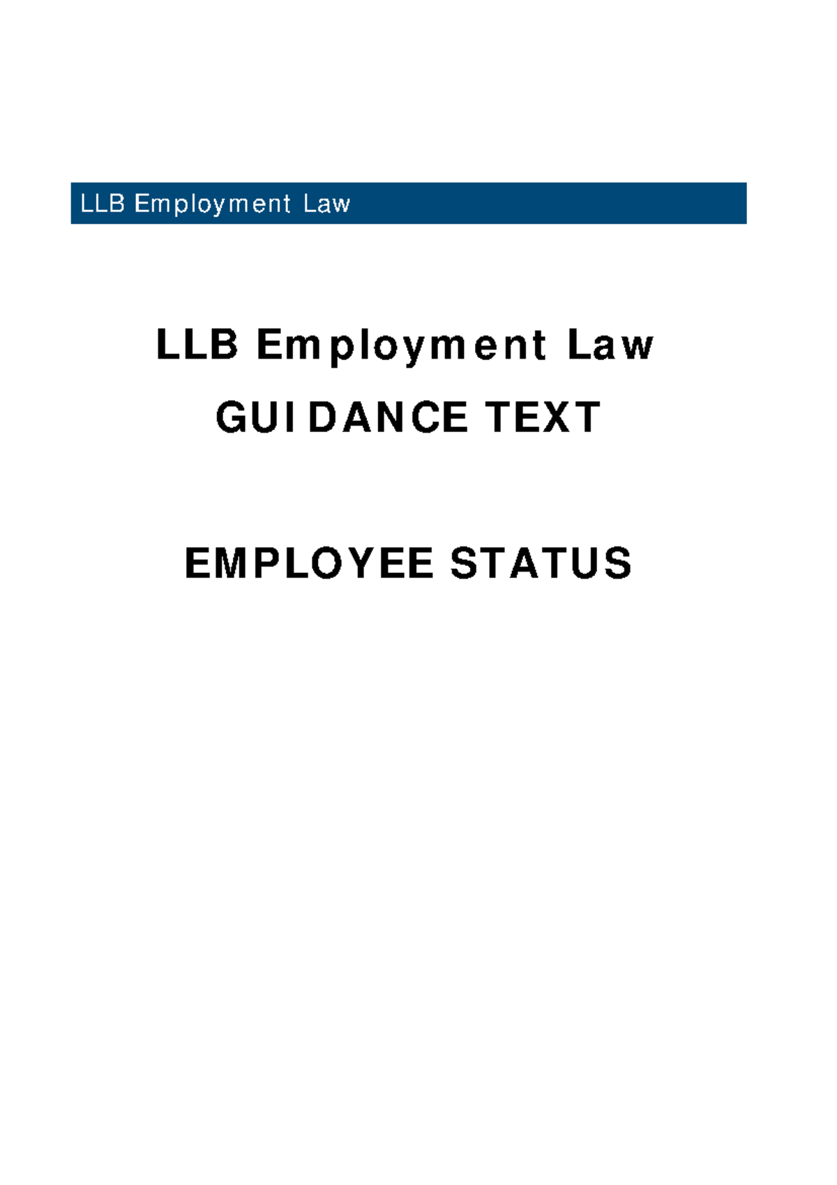 employment law status essay