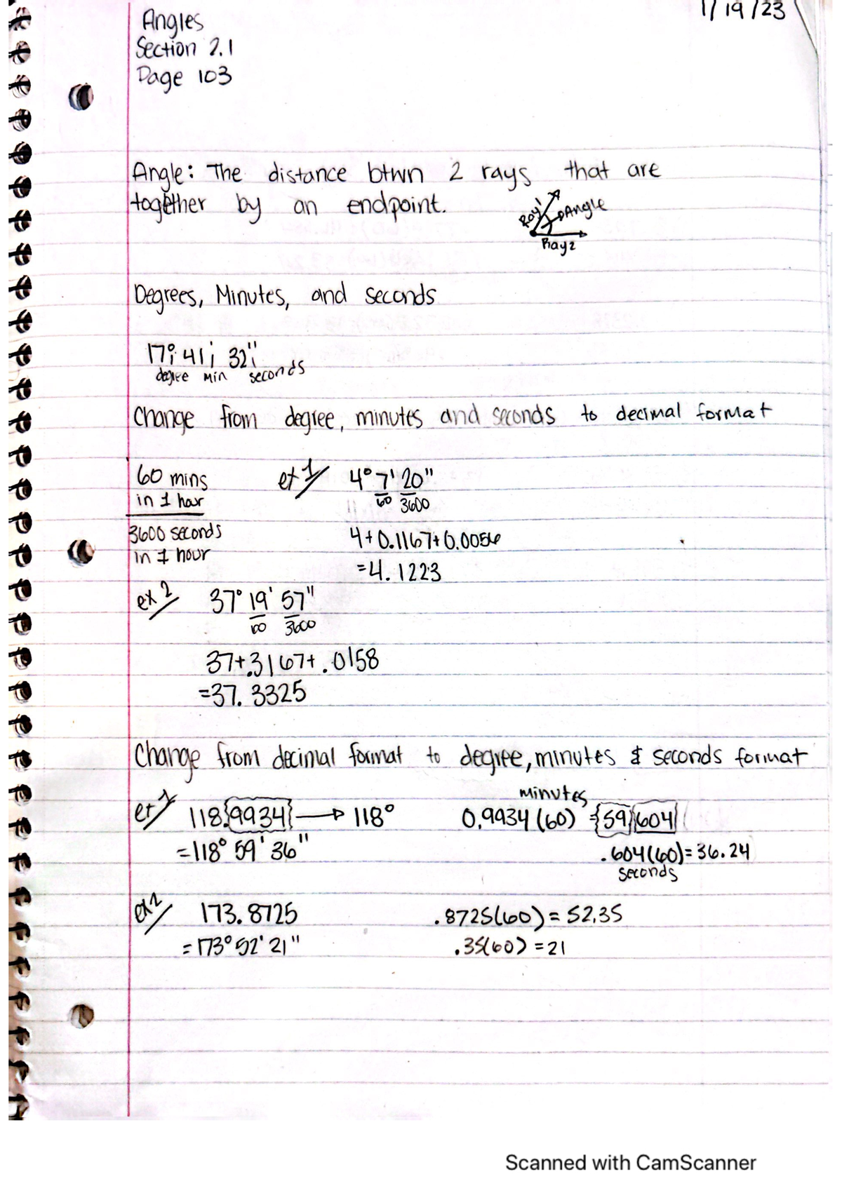 Trig Section 2.1 - Math 1316 - Studocu