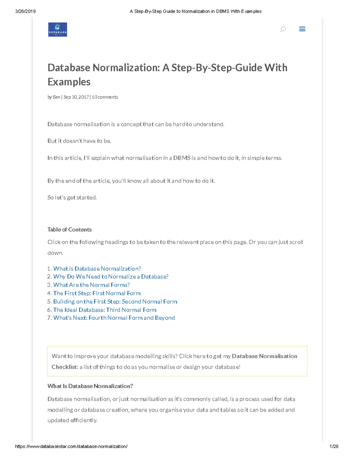 A Step-By-Step Guide to Normalization 874817299 - Database ...