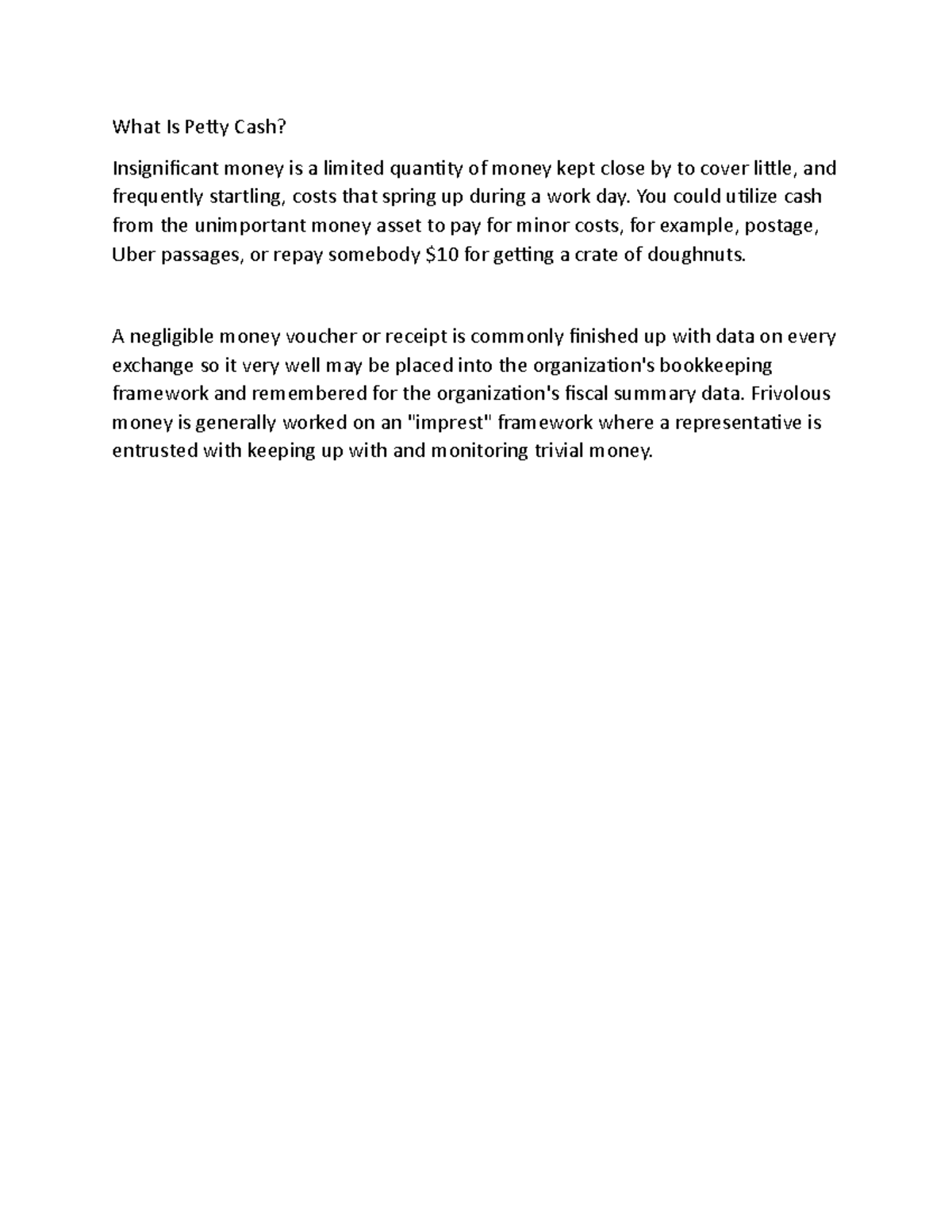 Petty Cash1234 - What Is Petty Cash? Insignificant money is a limited ...
