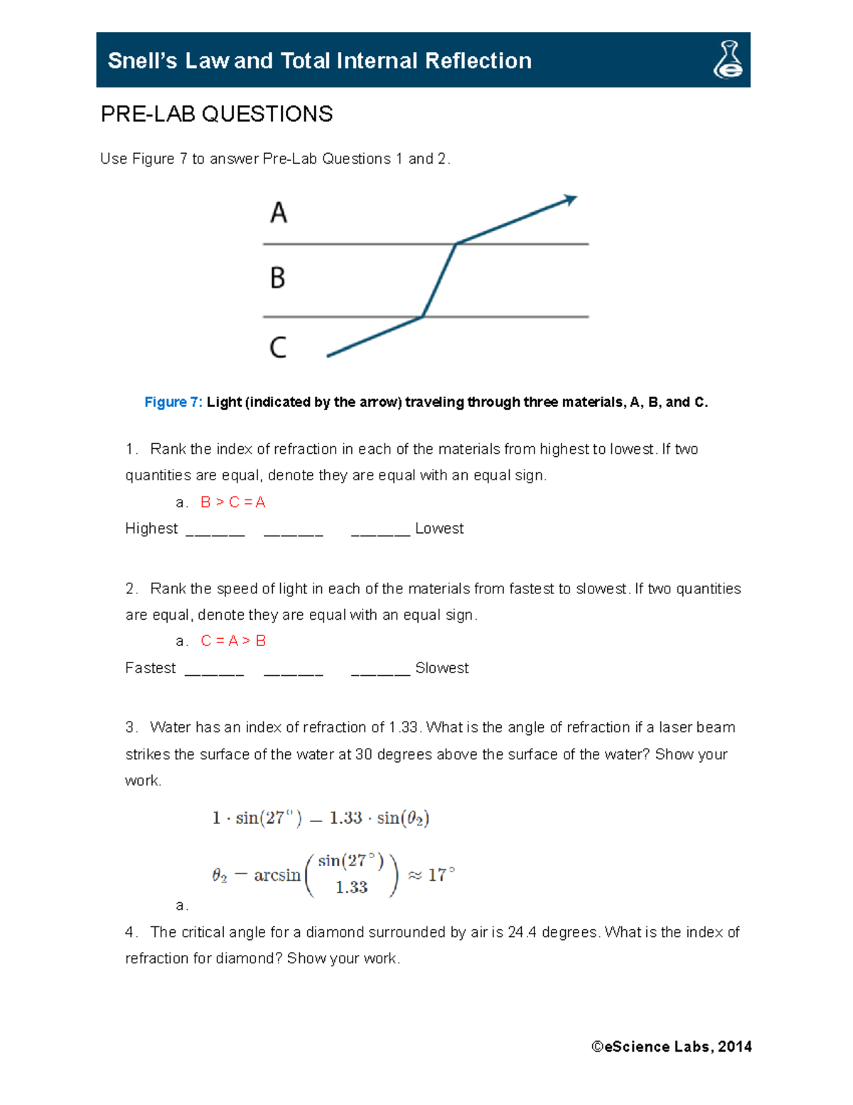 Lab 26 Escience lab assignments. Each have detailed answers along