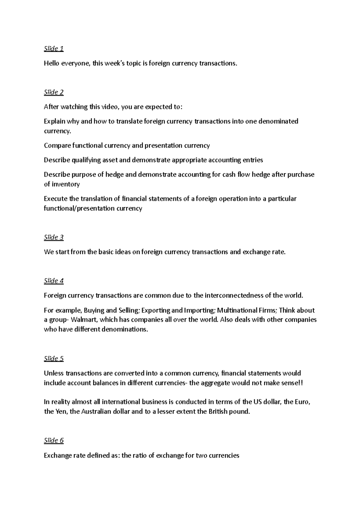Transcript for Unit 13 Video - Hello everyone, this week’s topic is ...