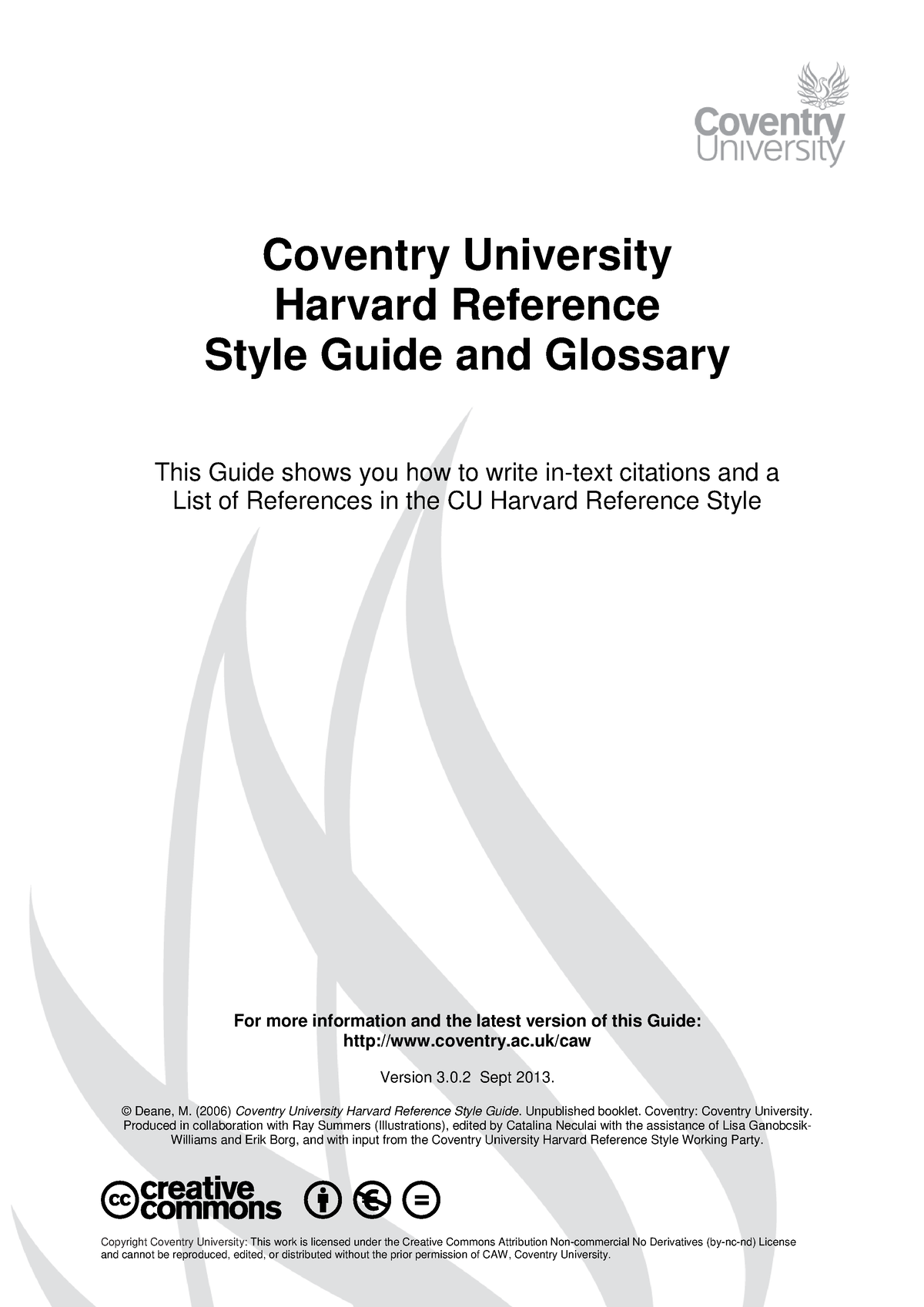 Harvard Guide V3 - Coventry University Harvard Reference Style Guide ...