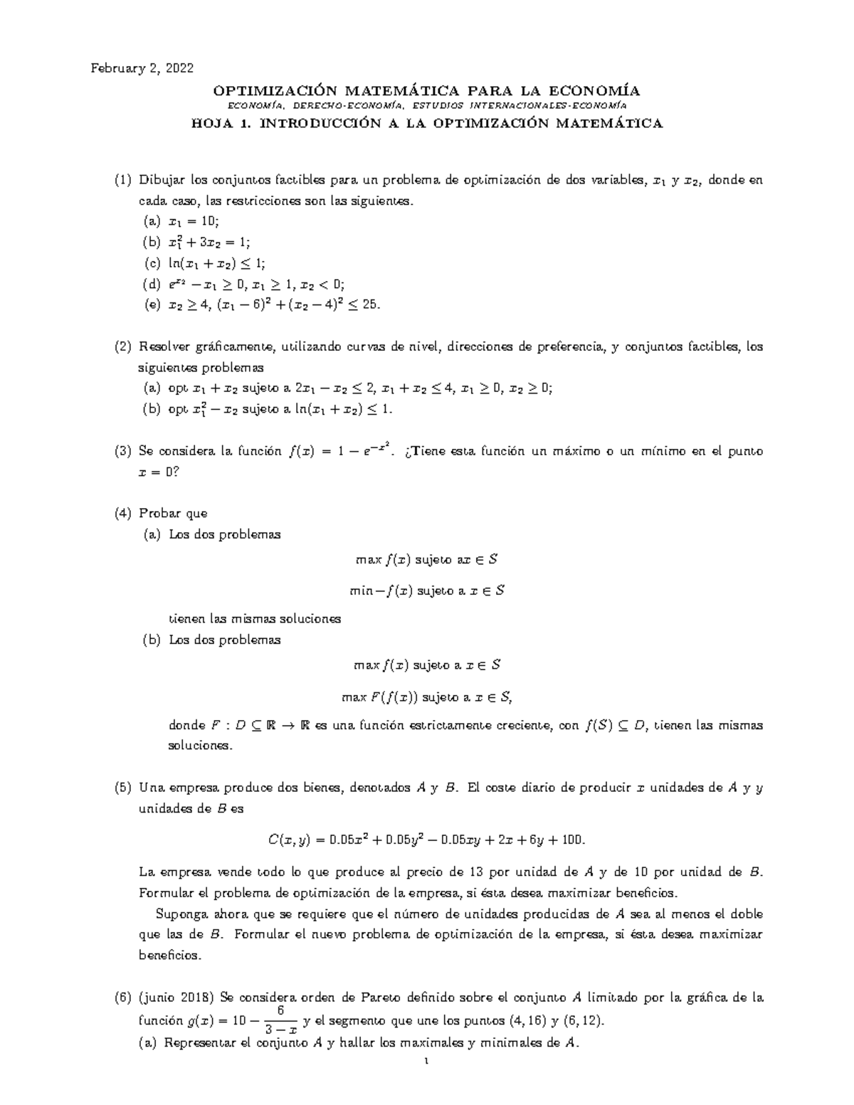 Hoja1 - Whdw - February 2, 2022 OPTIMIZACI ́ON MATEM ́ATICA PARA LA ...