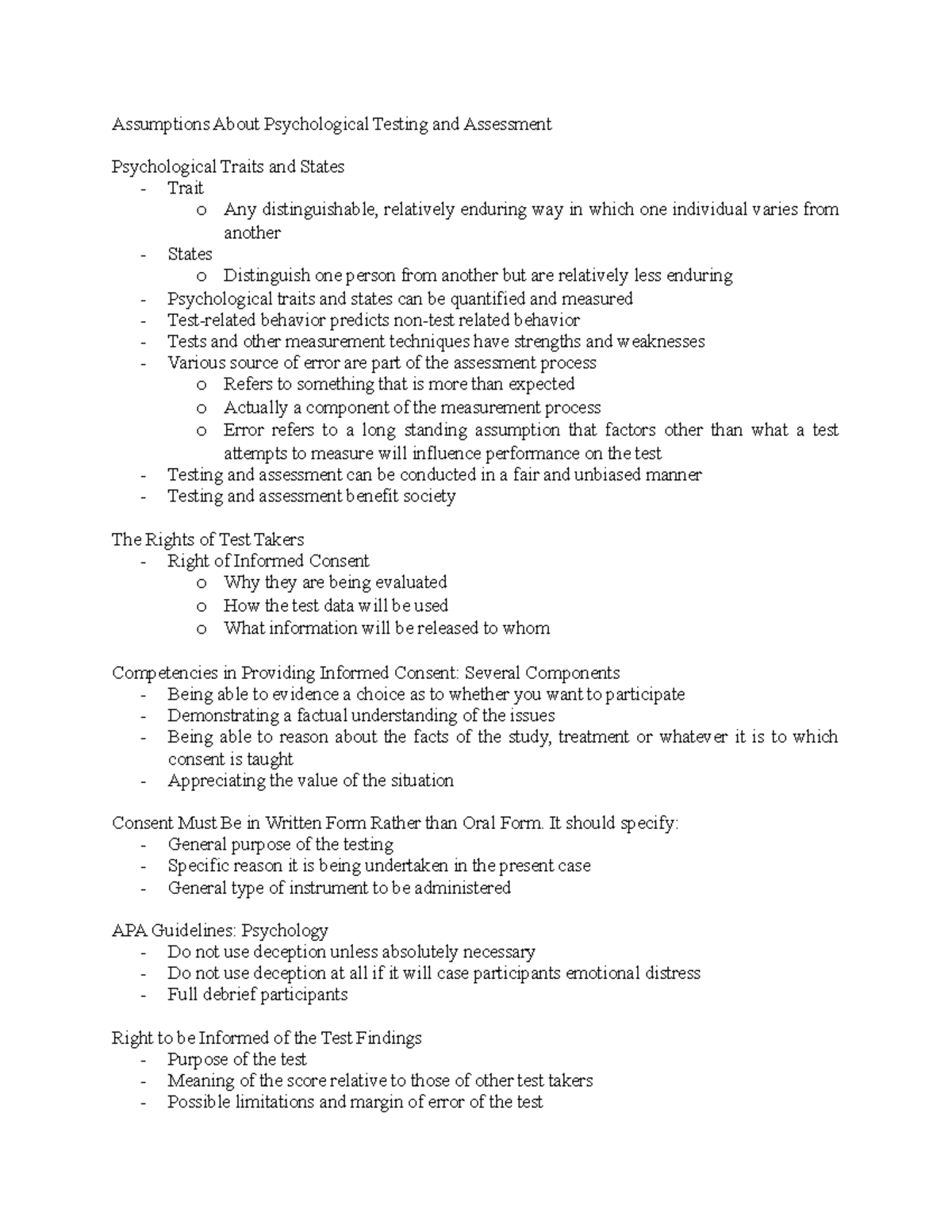 Assumptions About Psychological Testing and Assessment - Assumptions ...