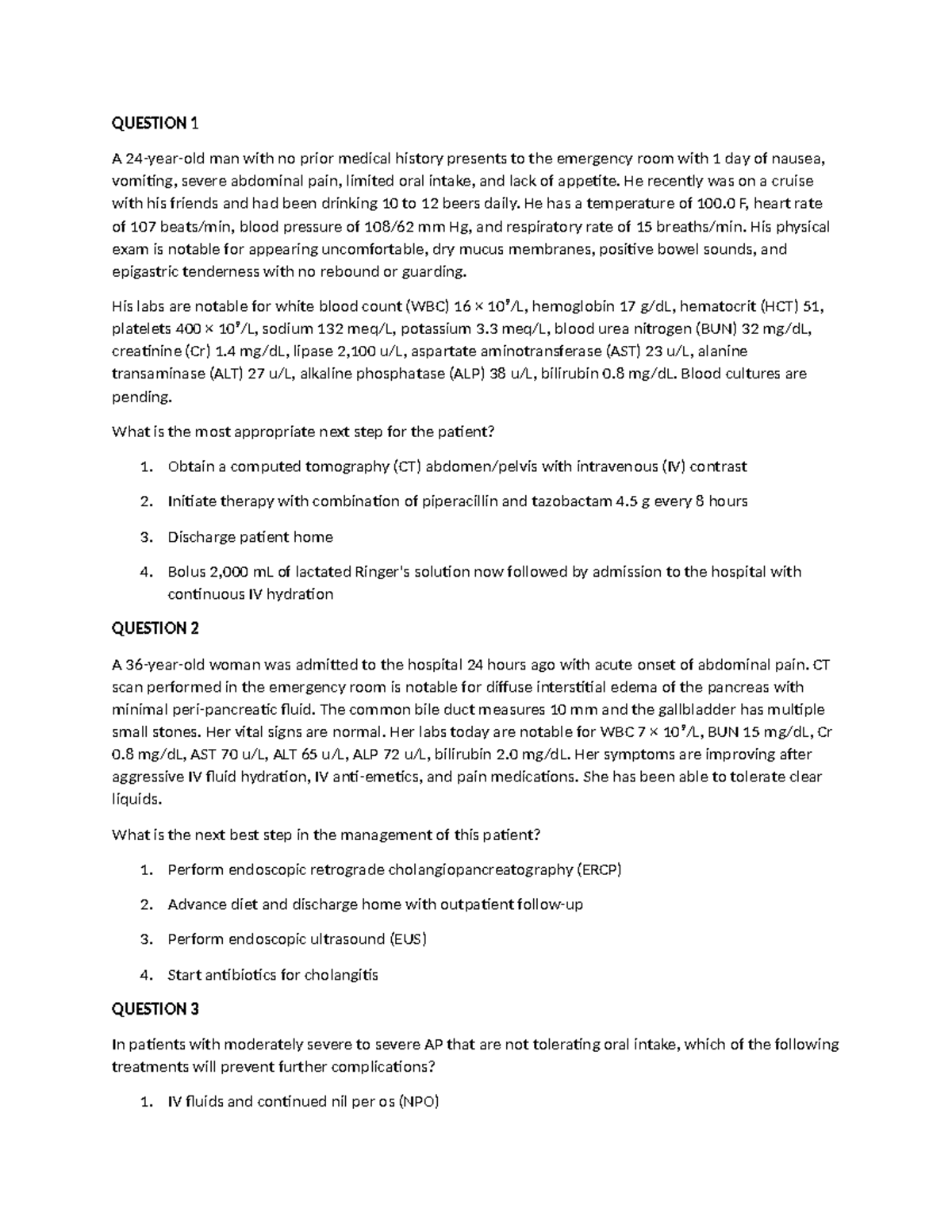 Casos Clinicos Para Segundo Año De Urgencias Medicas - Question 1 A 24 